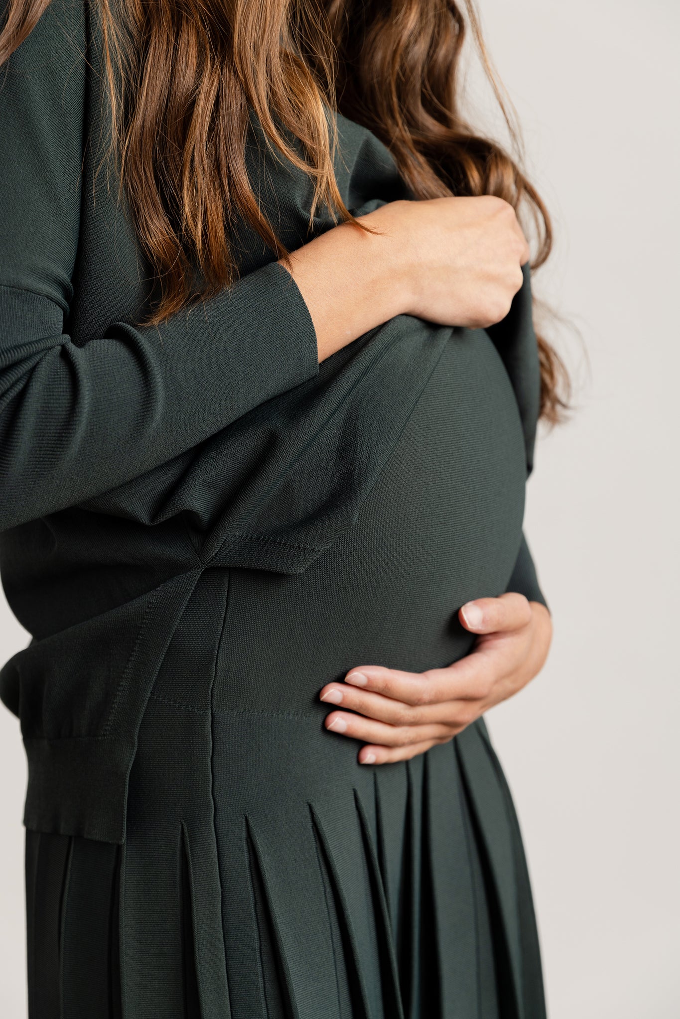 Maternity Infinity Skirt in Evergreen