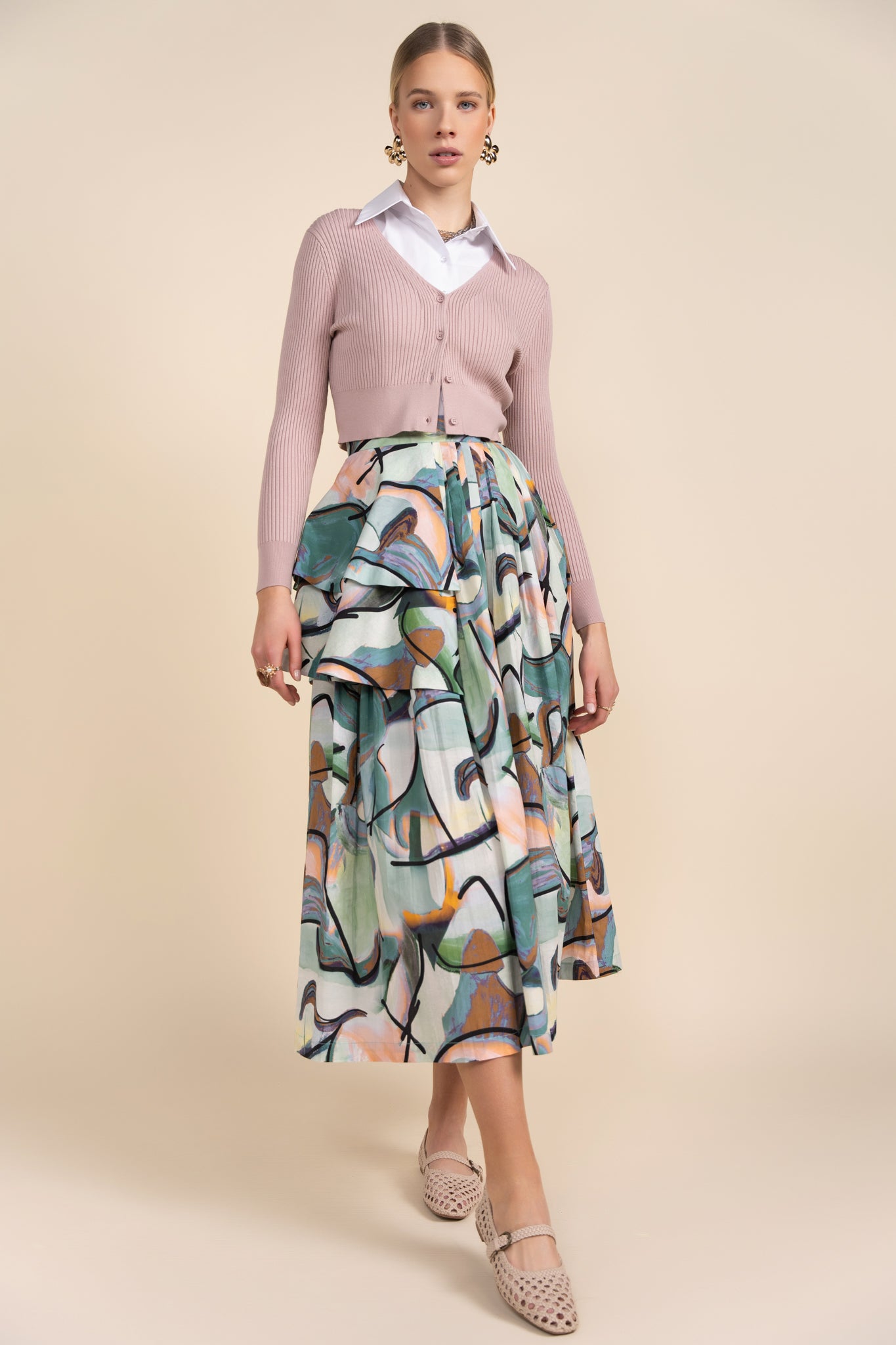 Cienega Skirt in Abstract Paint