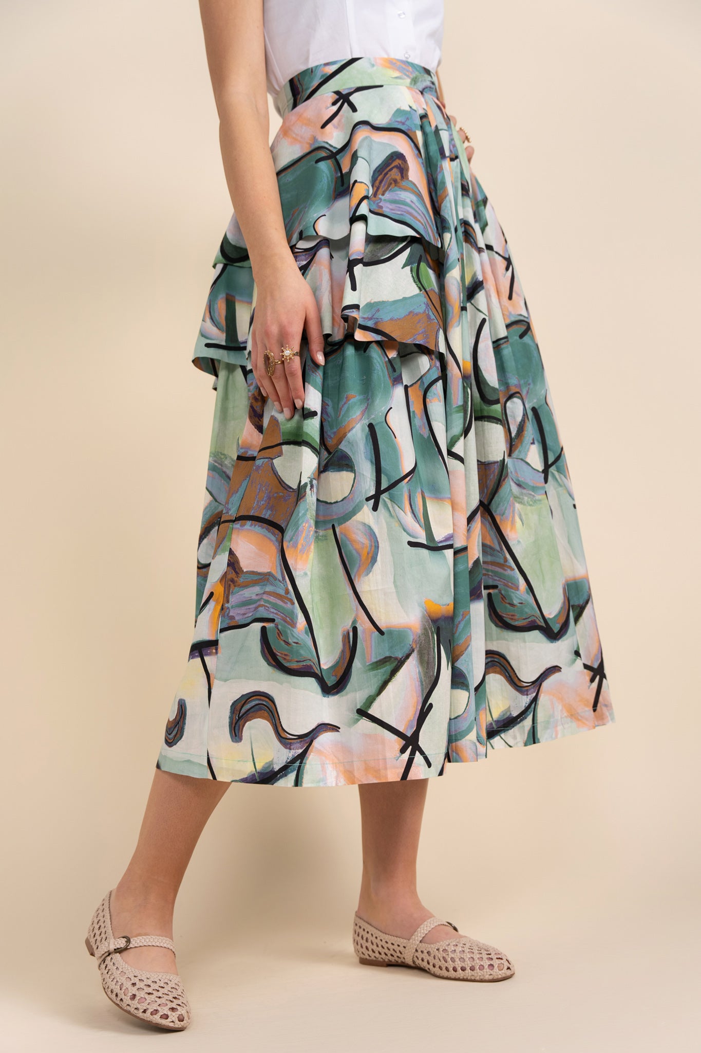 Cienega Skirt in Abstract Paint