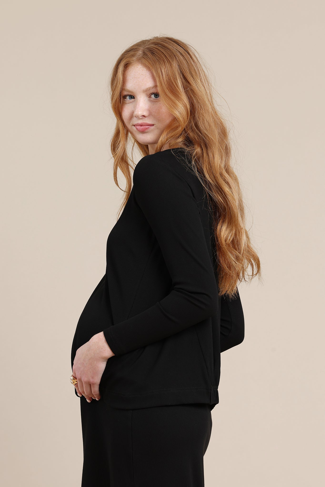 Willow Maternity Top in Black