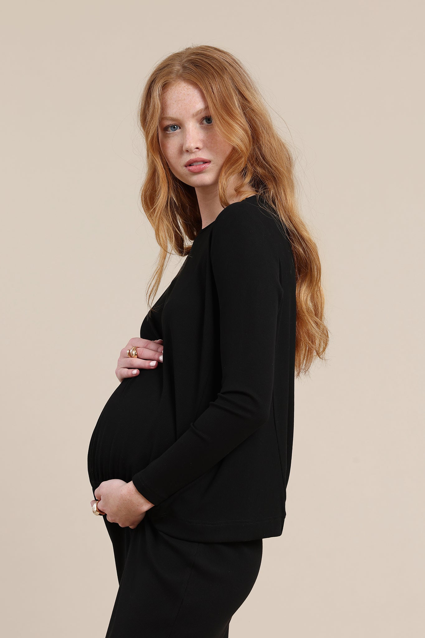 Willow Maternity Top in Black