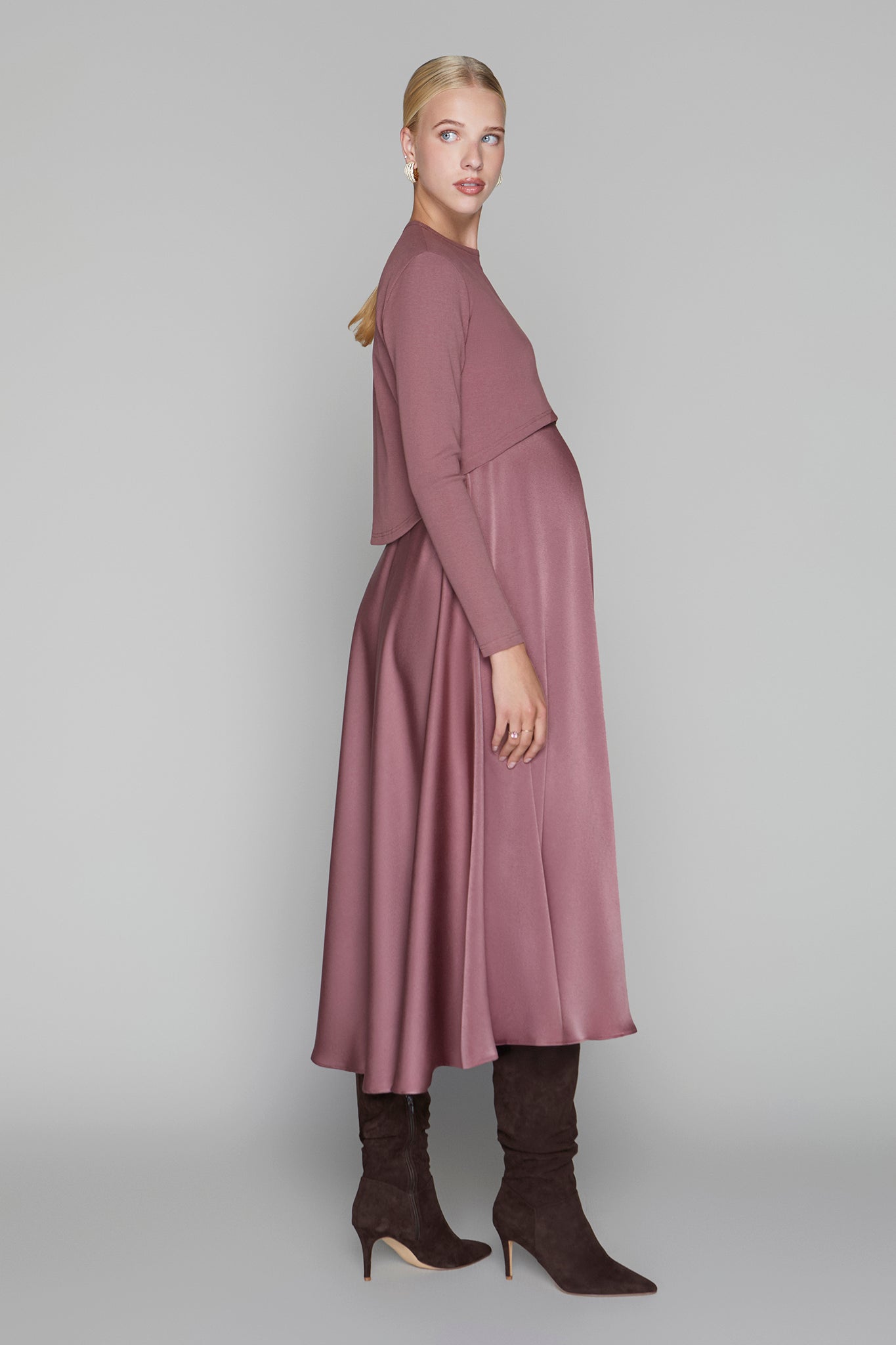 Sahara Maternity Tee in Mulberry