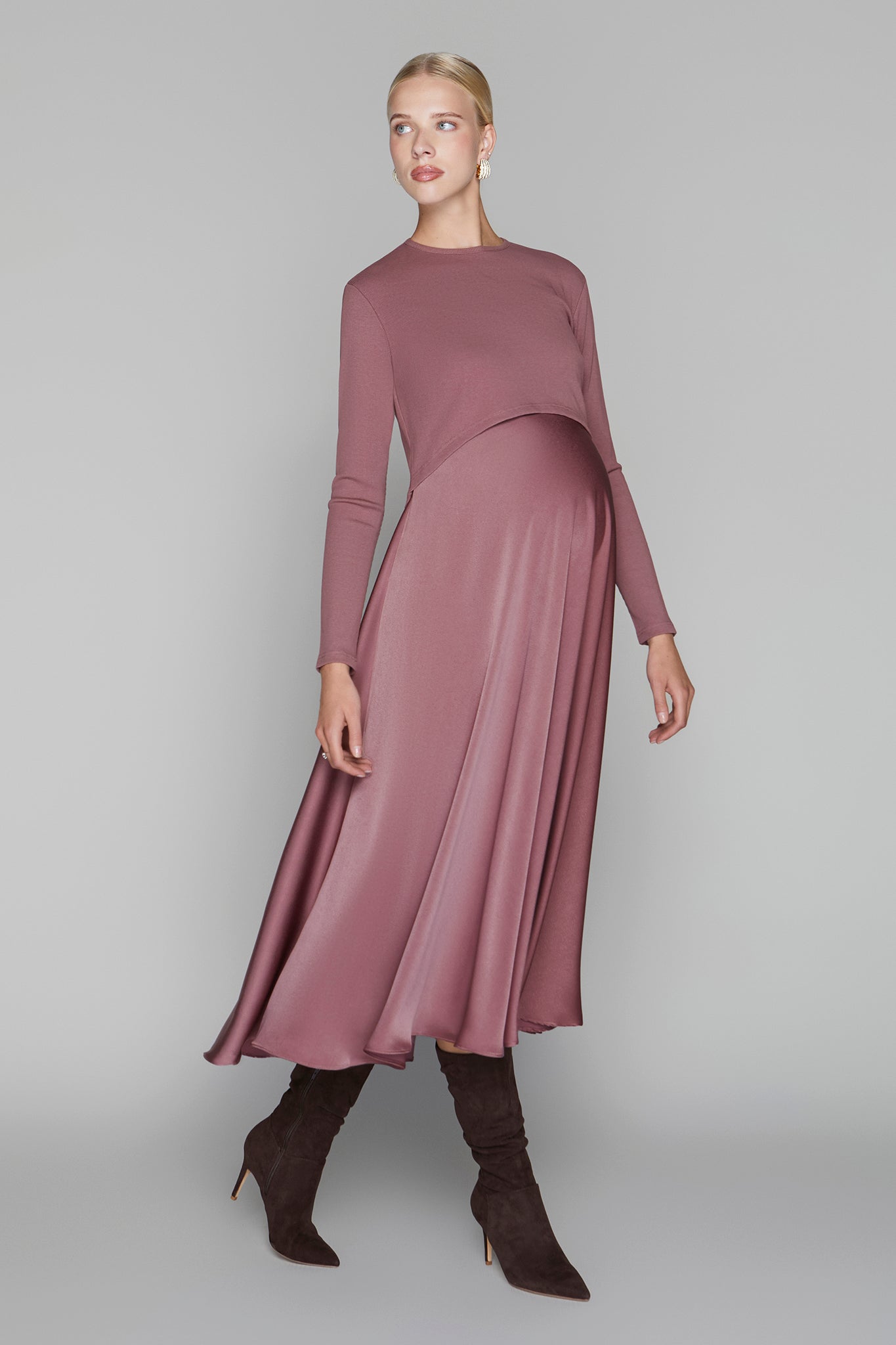 Sahara Maternity Dress in Mulberry