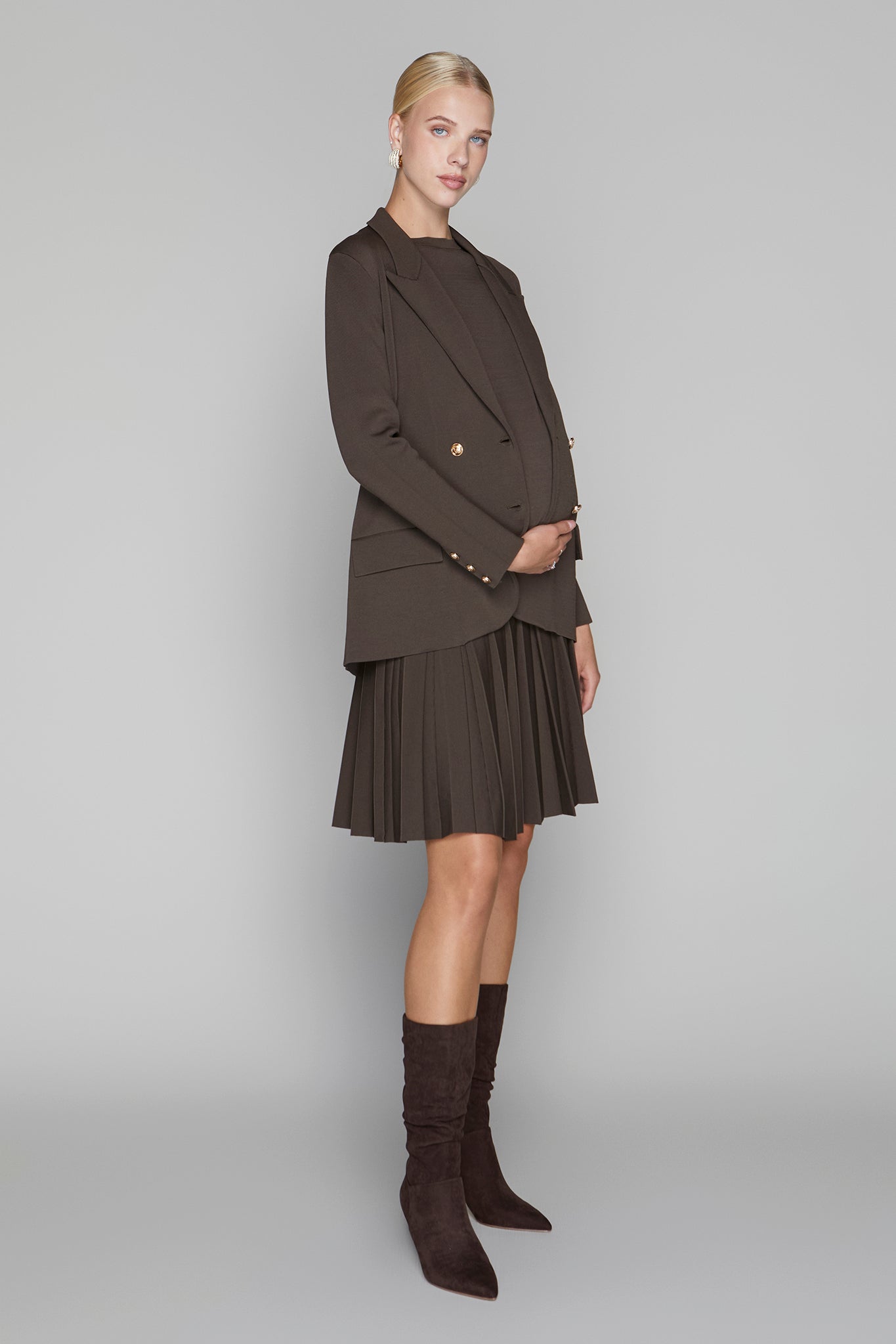 Maternity Infinity Skirt in Cocoa
