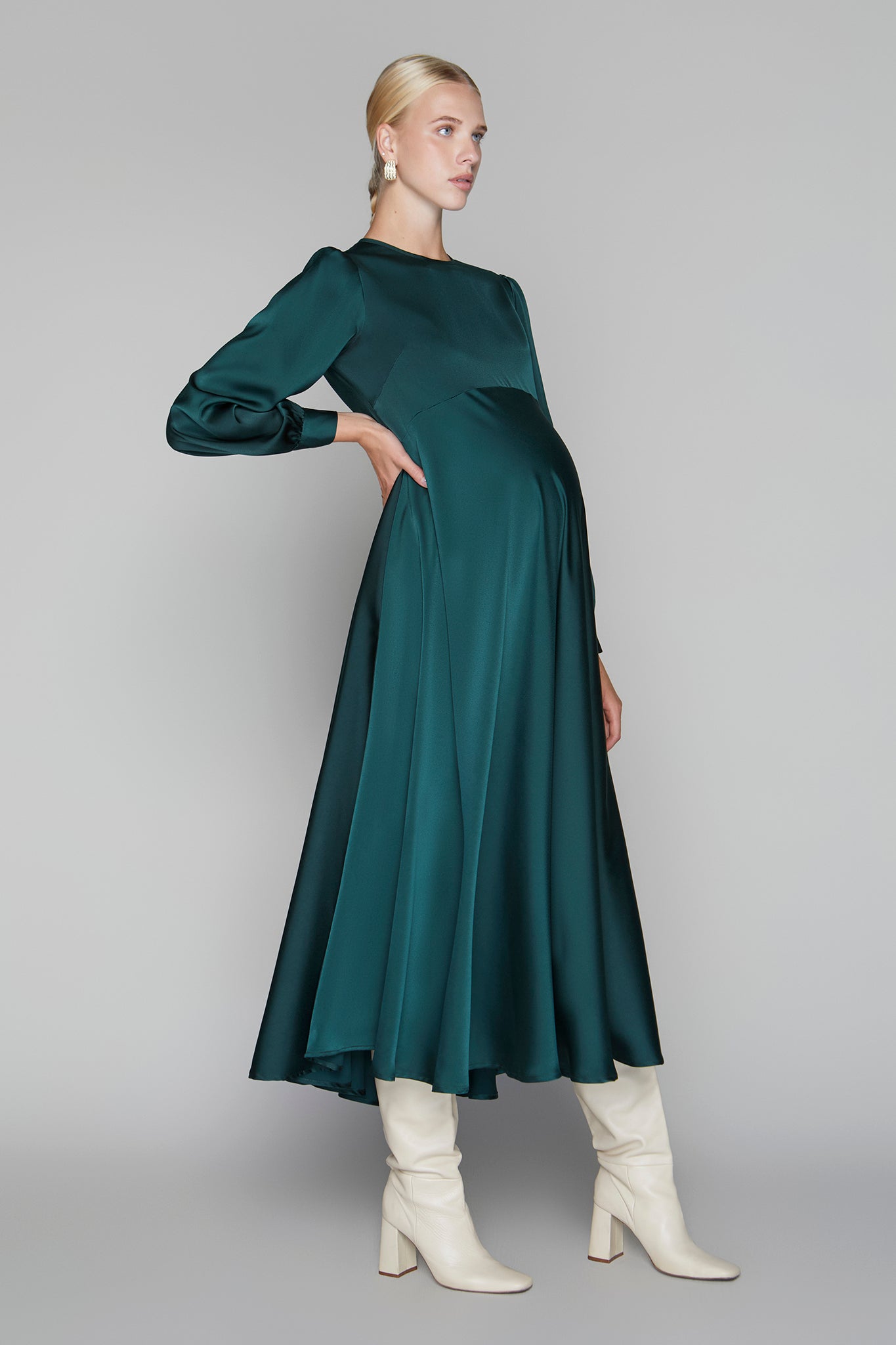 Arden Maternity Dress in Teal