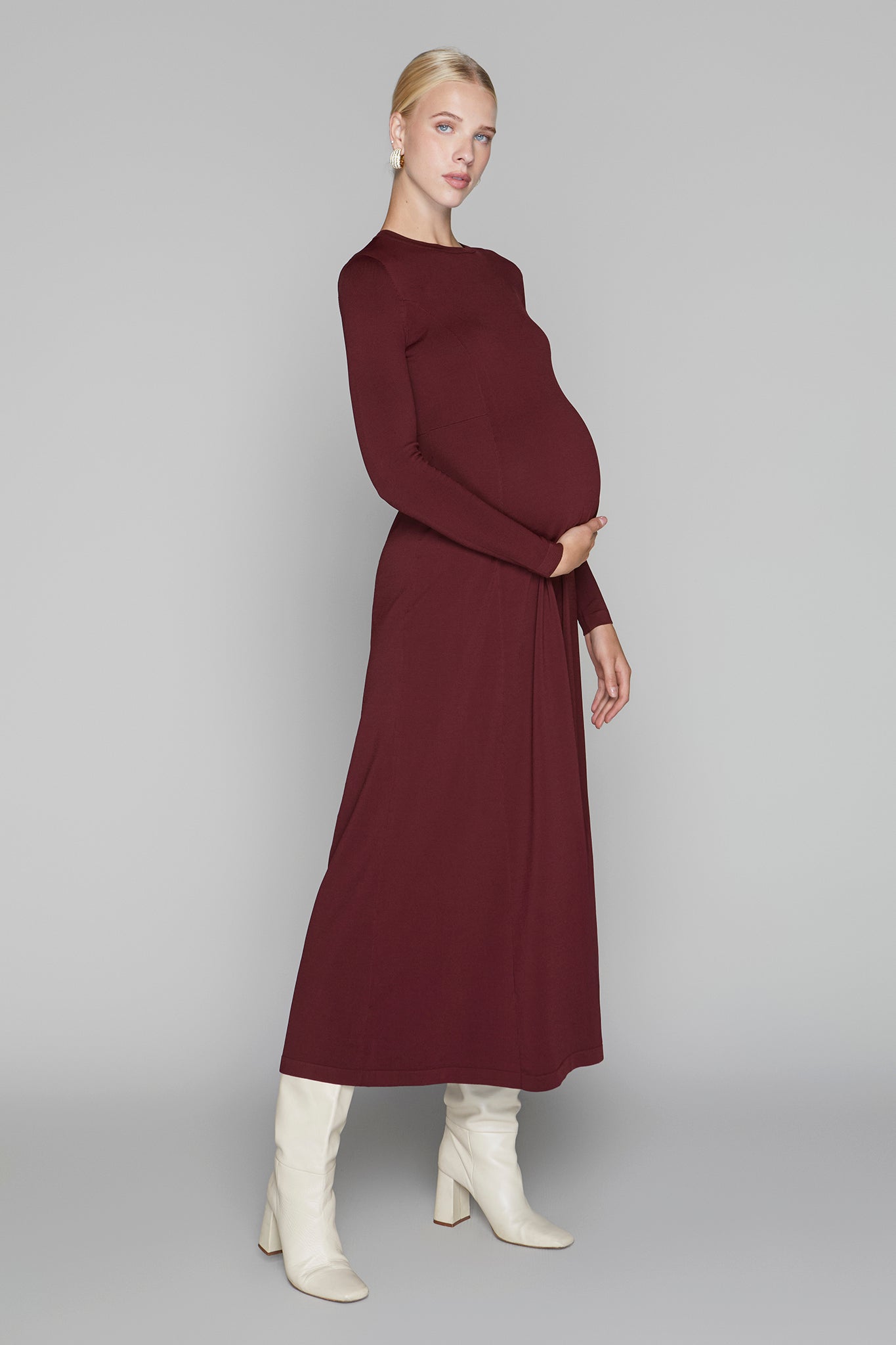 Cadelo Maternity Dress in Merlot