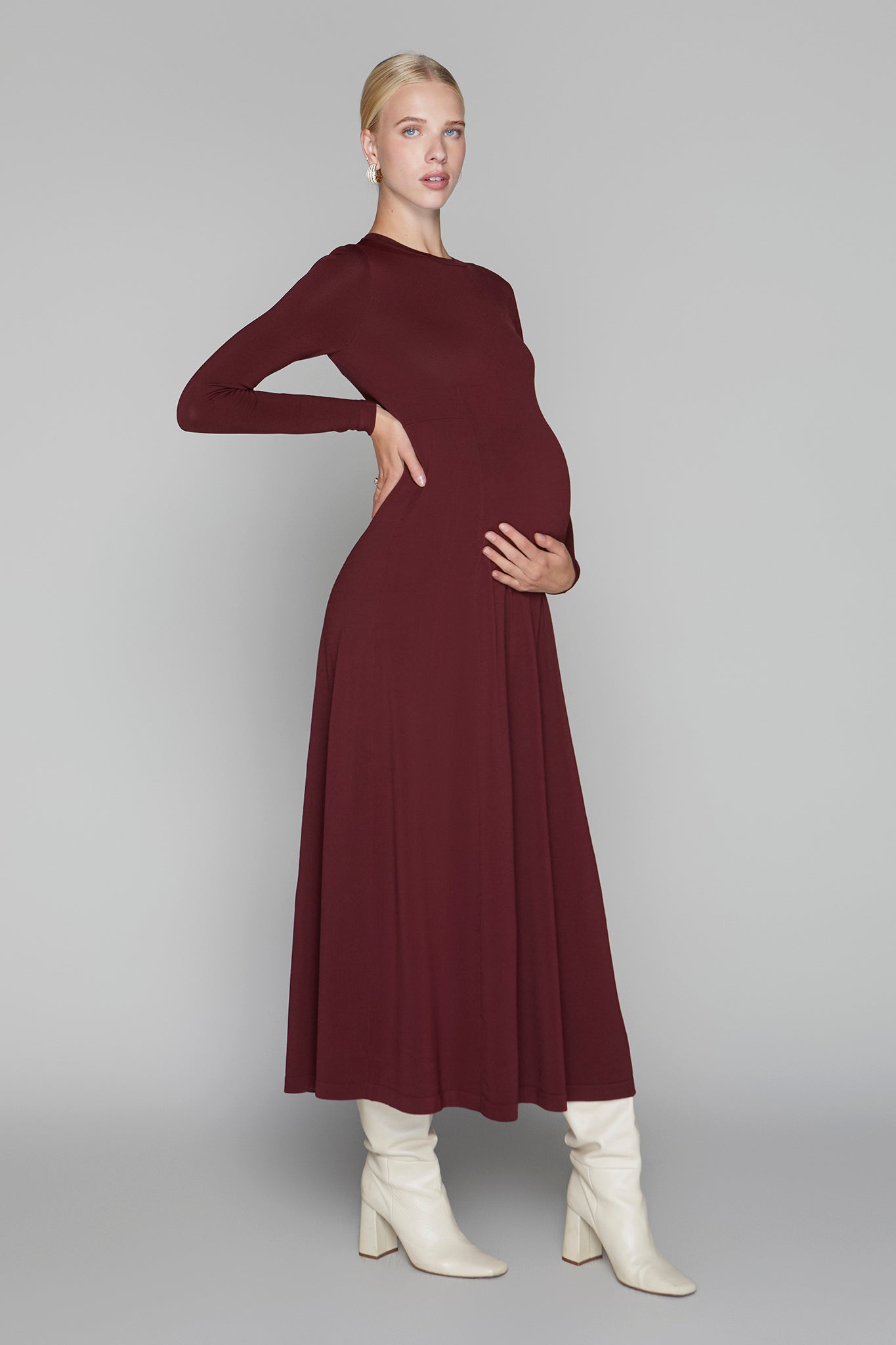 Cadelo Maternity Dress in Merlot