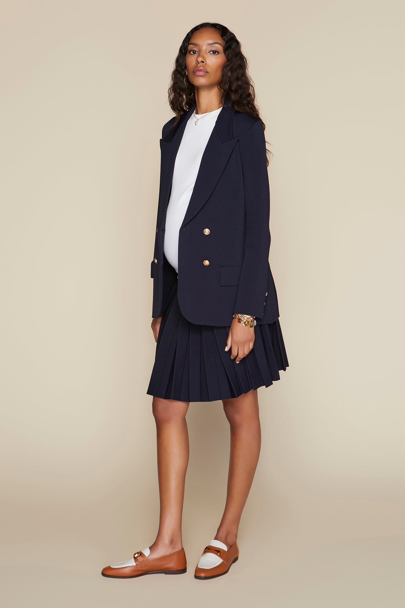 Maternity Infinity Skirt in Deep Indigo Navy