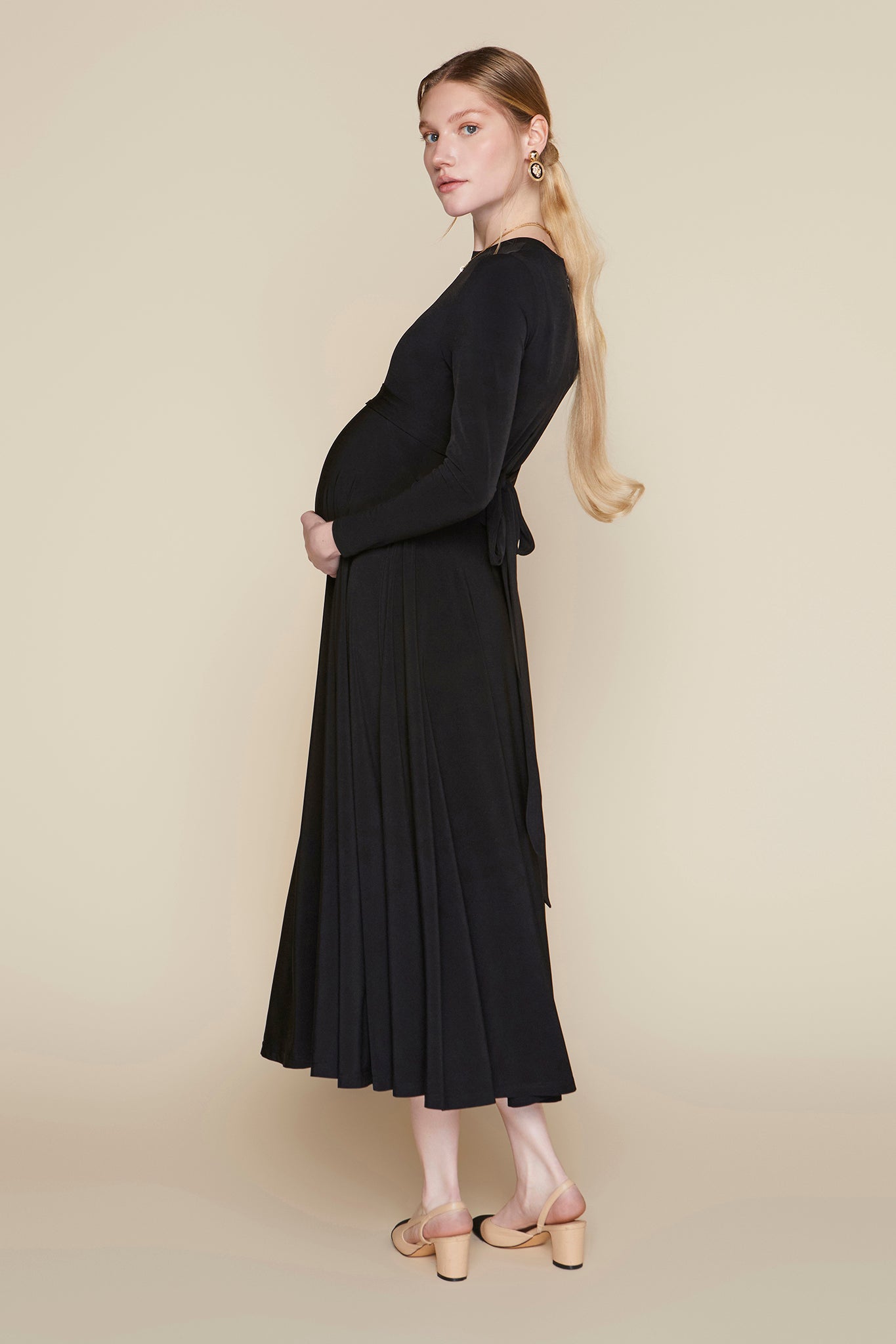 Samoa Maternity Dress in Black
