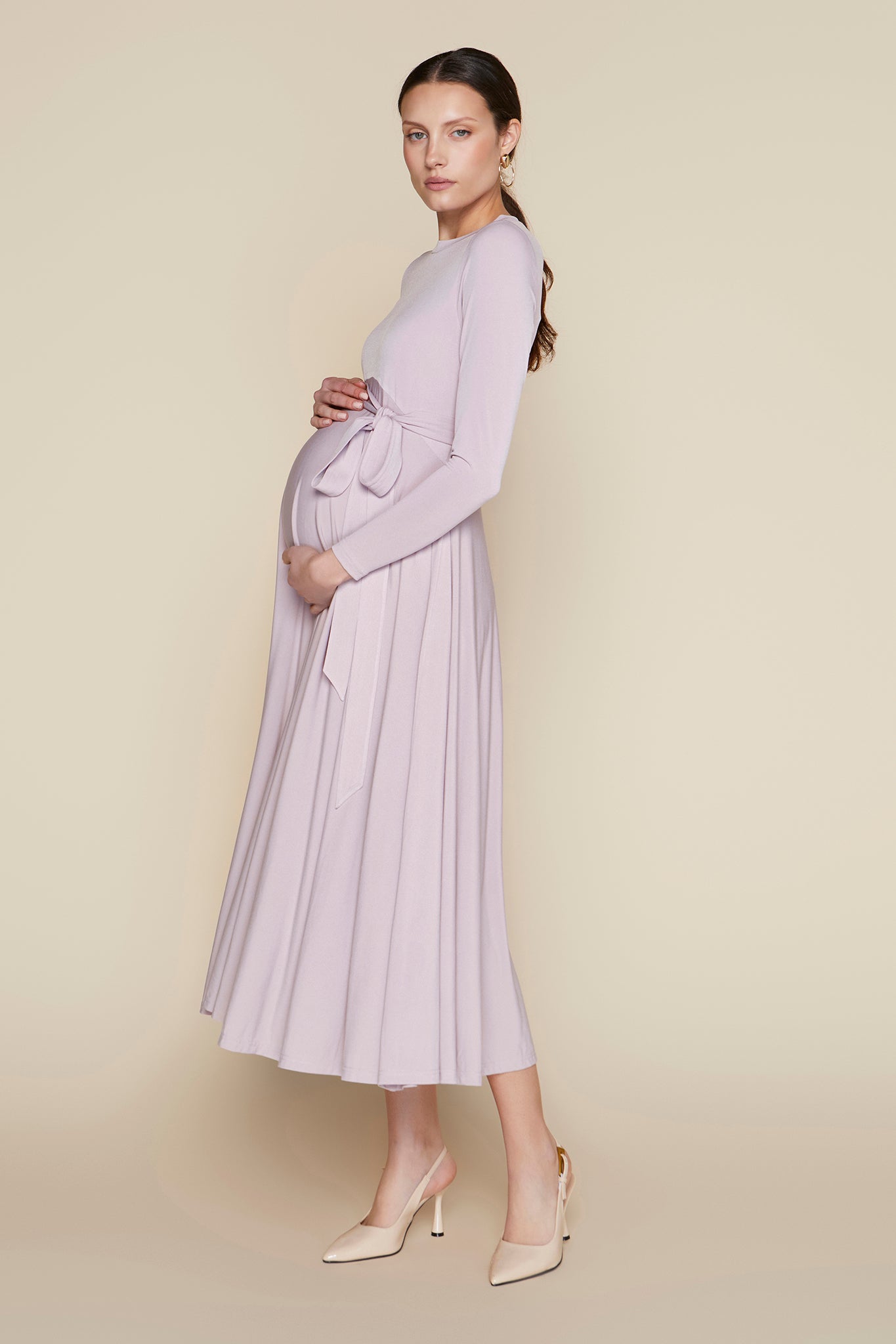 Samoa Maternity Dress in Powder Pink
