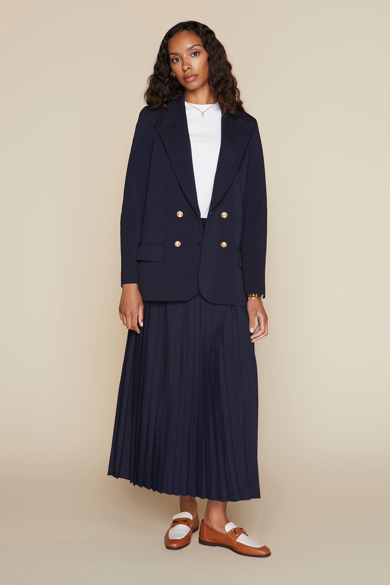 Maxi Rachel Skirt in Deep Indigo Navy