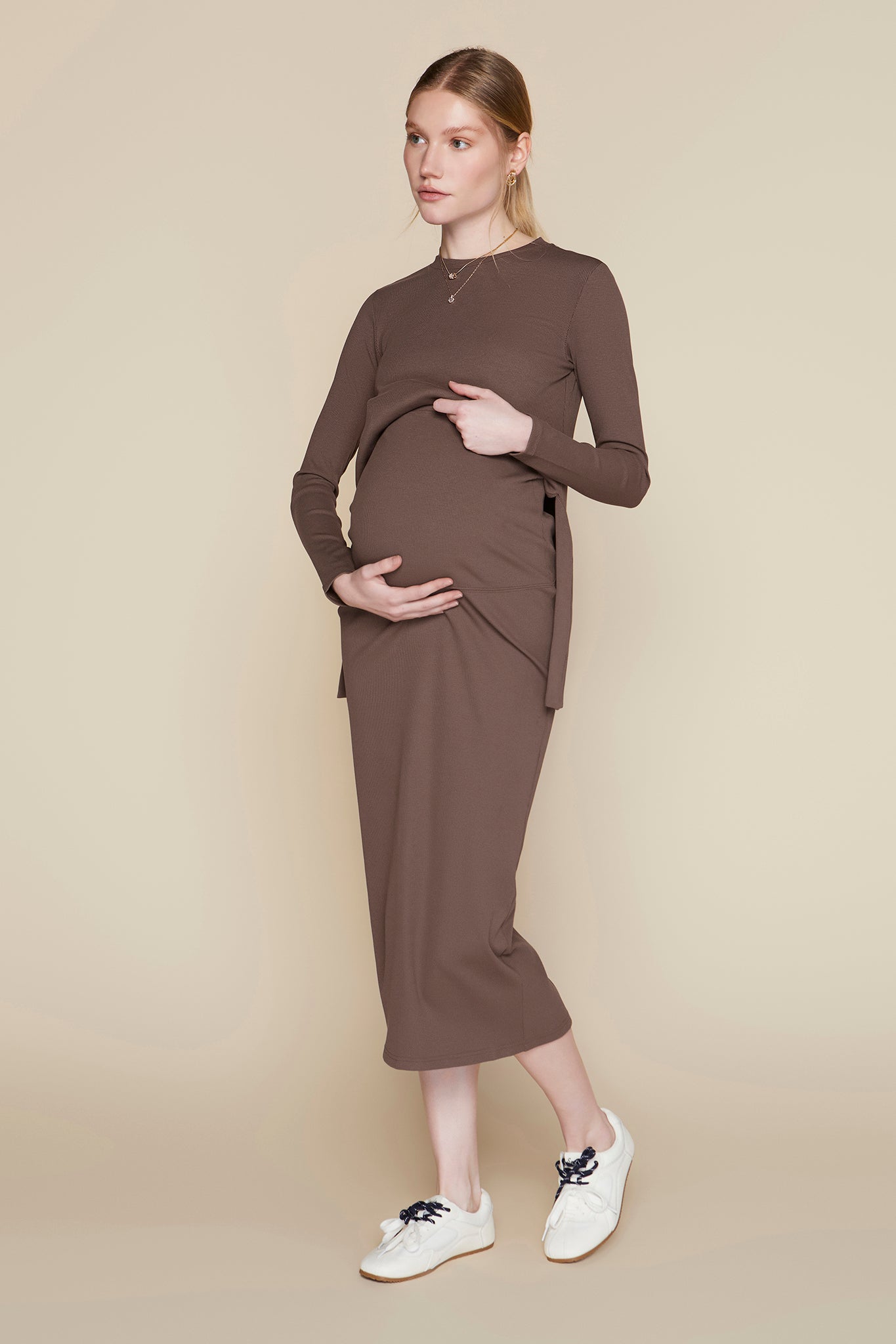 Sapphire Maternity Skirt in Hazelnut