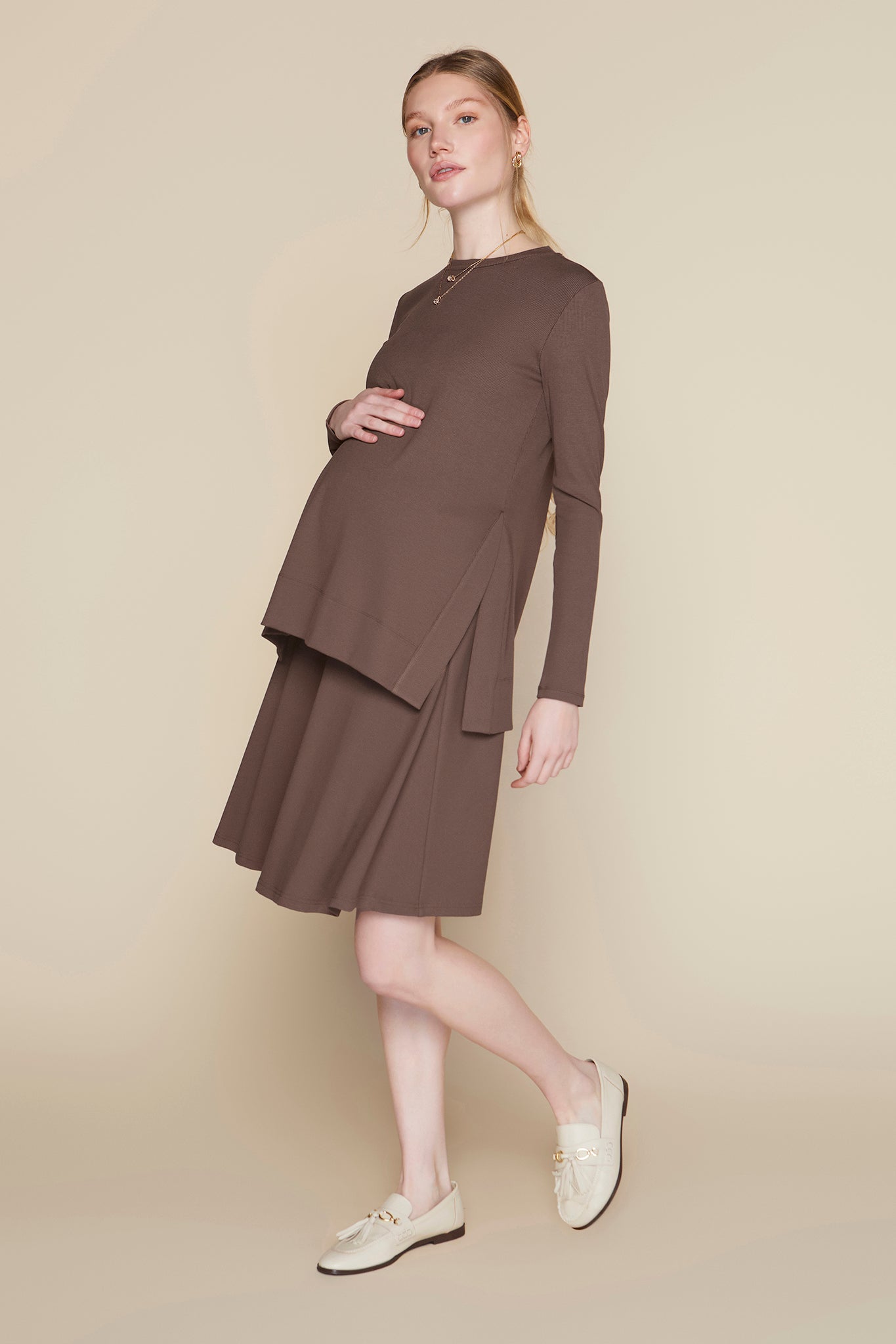 Ventt Maternity Top in Hazelnut
