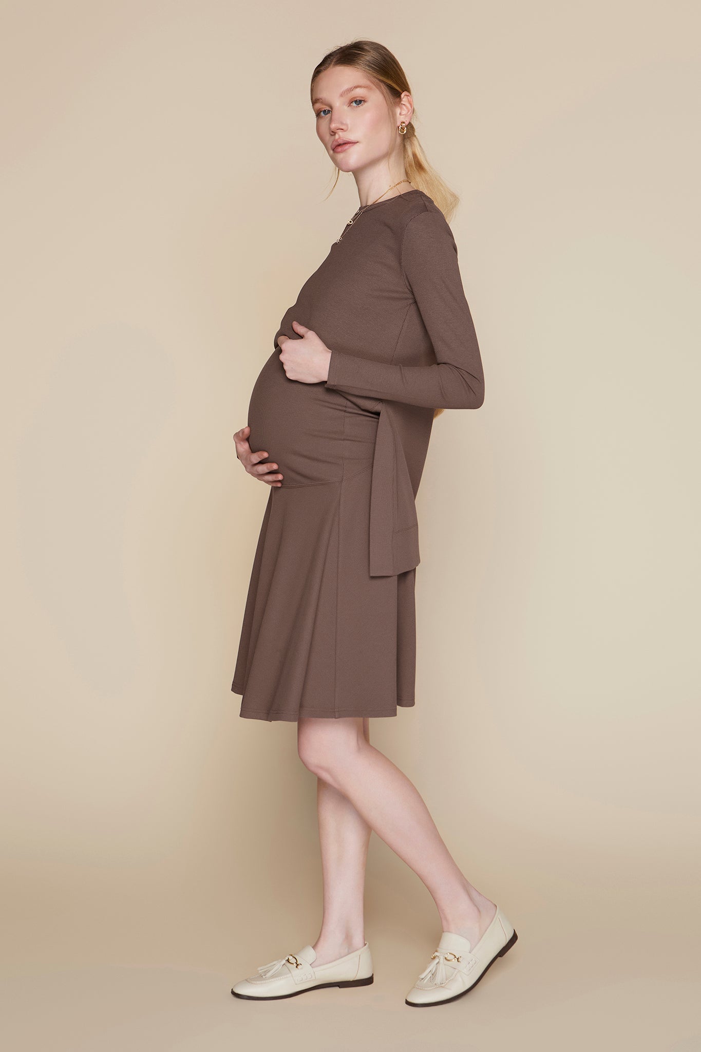 Amethyst Maternity Skirt in Hazelnut