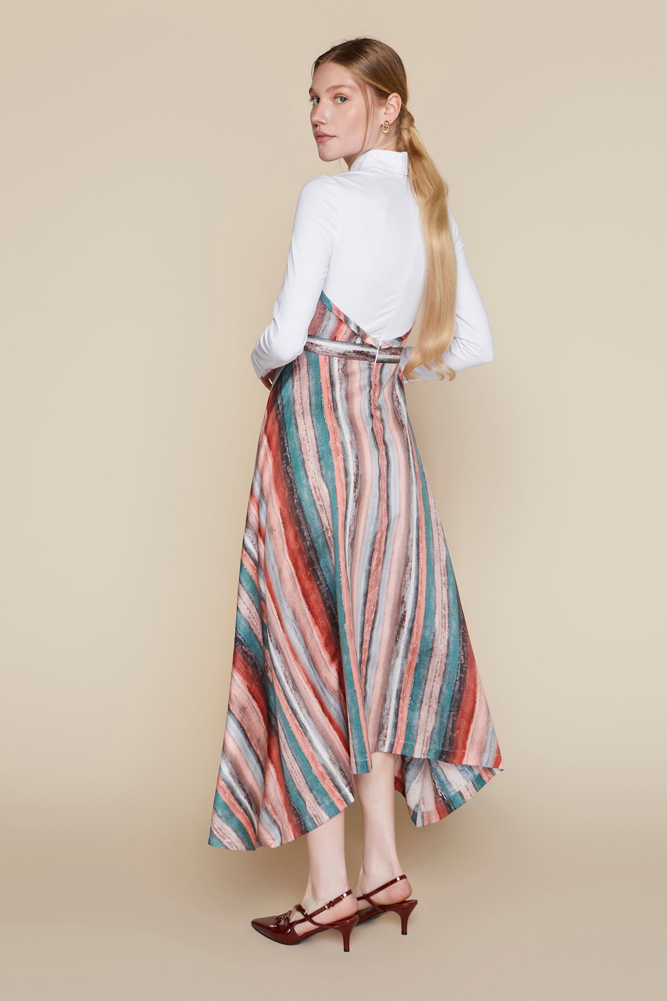 Malaga Dress in Pastel Stripe