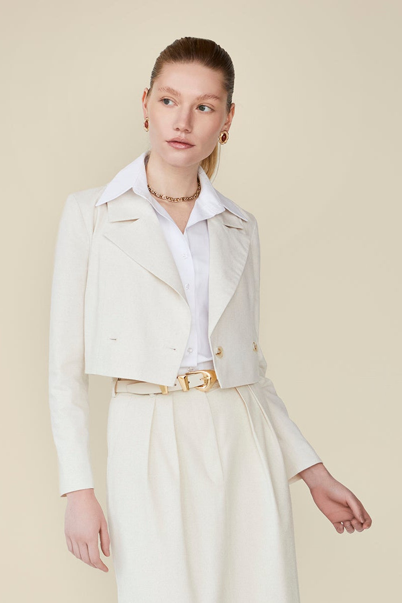 Auberge Blazer in Natural Linen