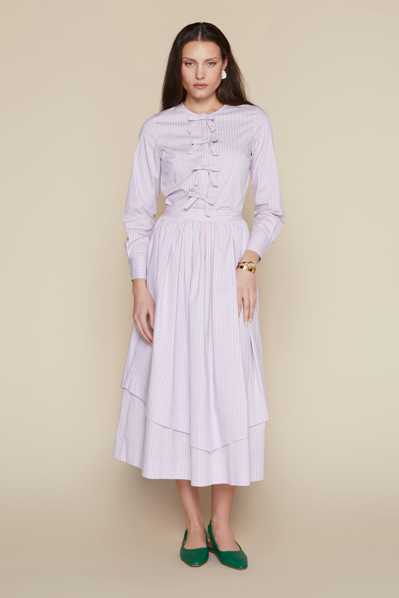 Moorea Skirt in Blush Stripe