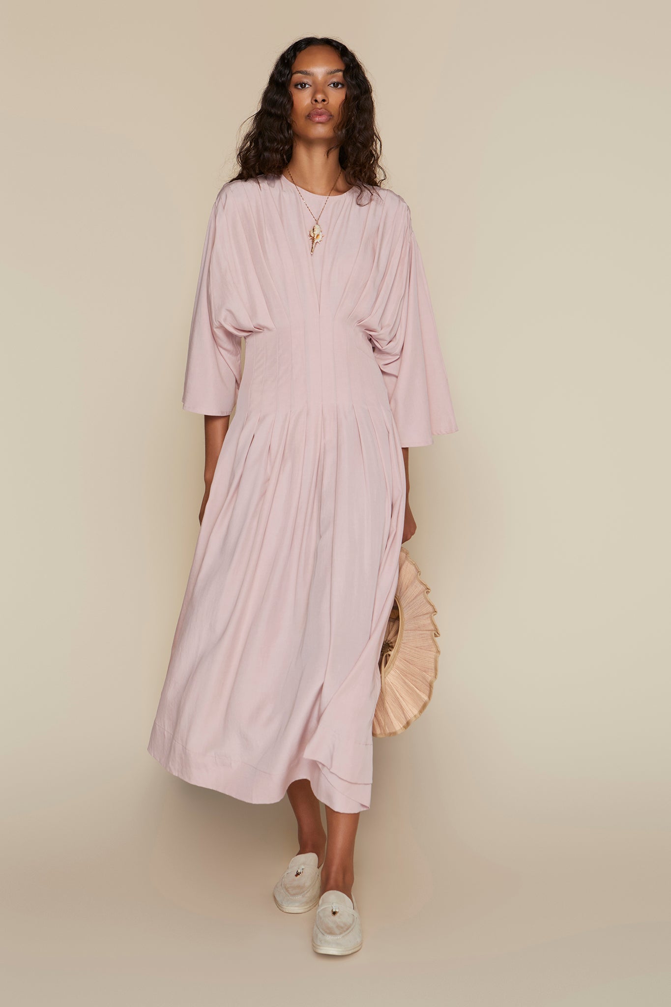 dusty pink midi dress Dusty Pink Floral Embroidered Midi Dress - All Dresses