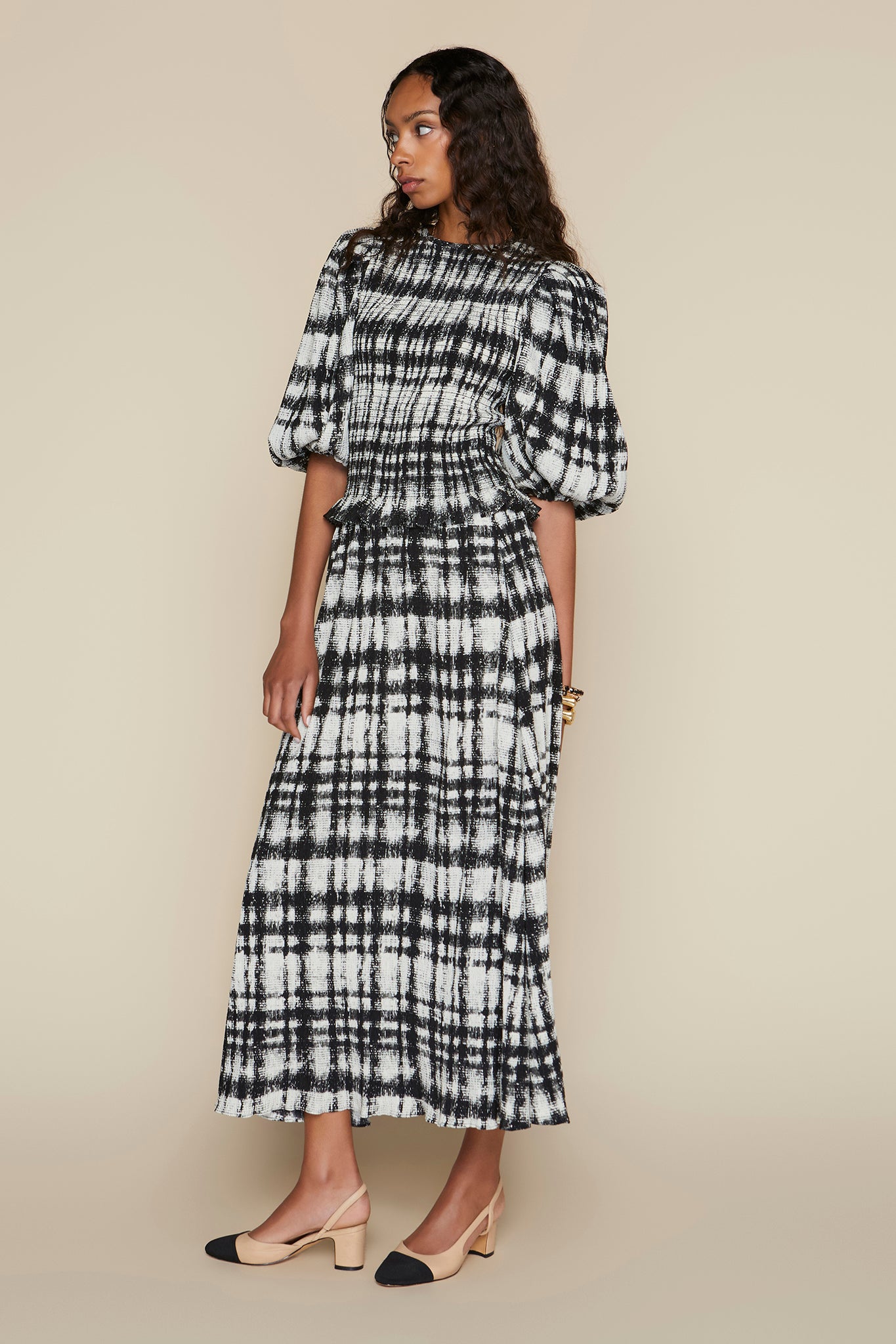 Tavira Skirt in Blurred Grid