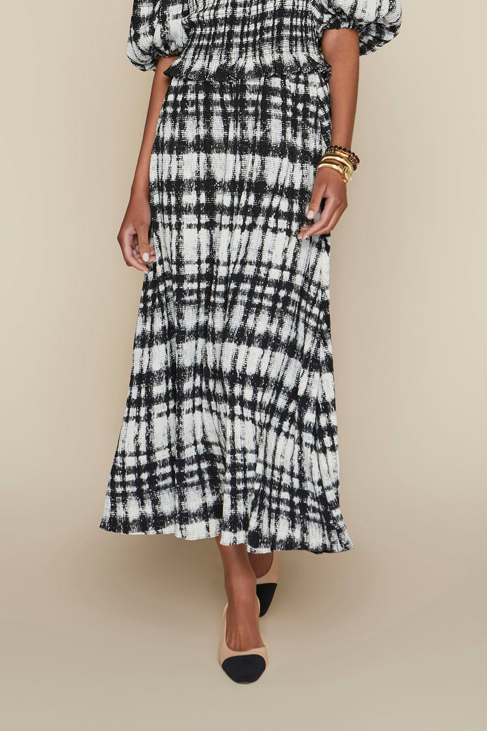 Tavira Skirt in Blurred Grid