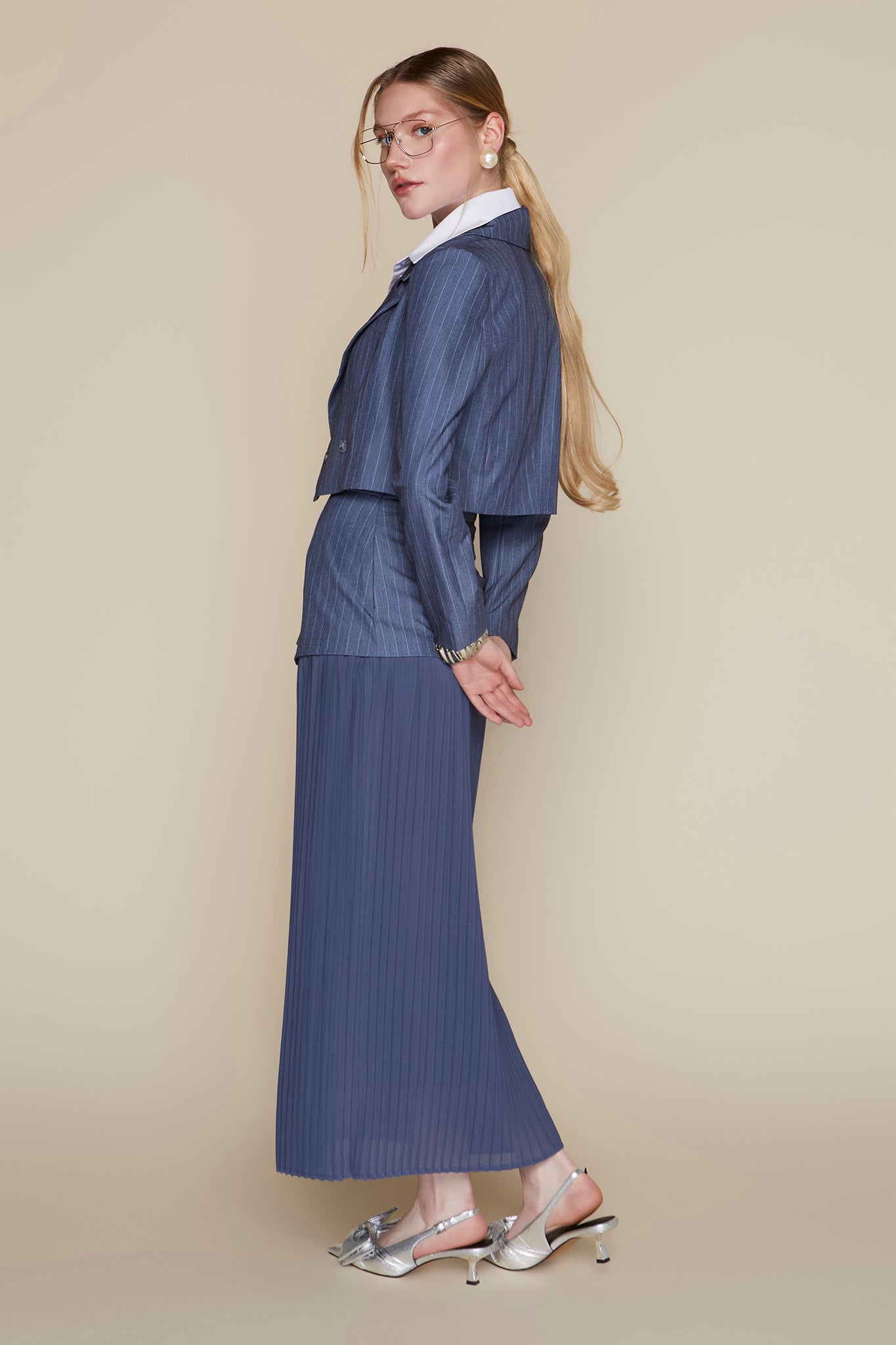 Lanai Blazer in Indigo Pinstripe