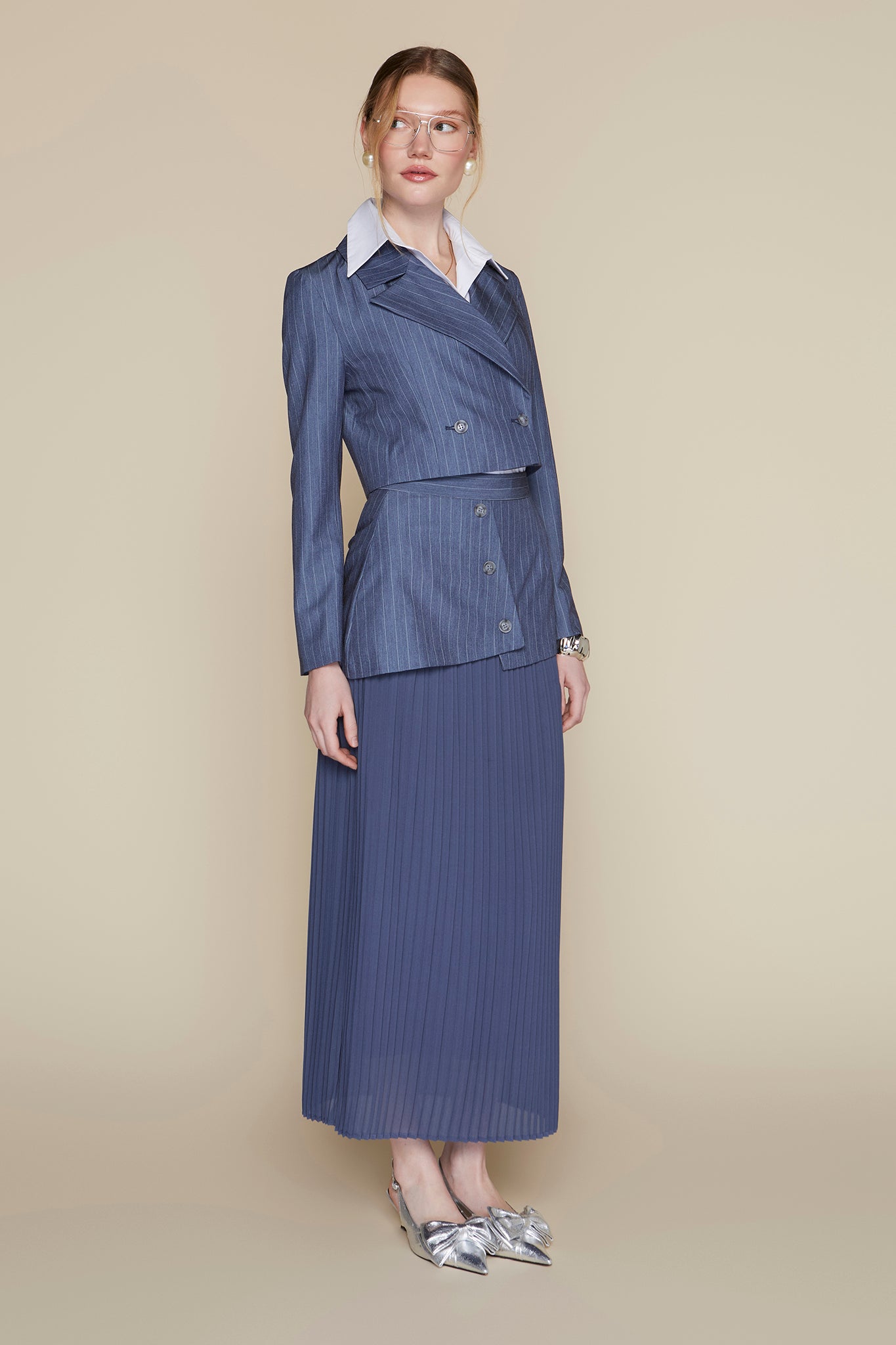 Lanai Blazer in Indigo Pinstripe