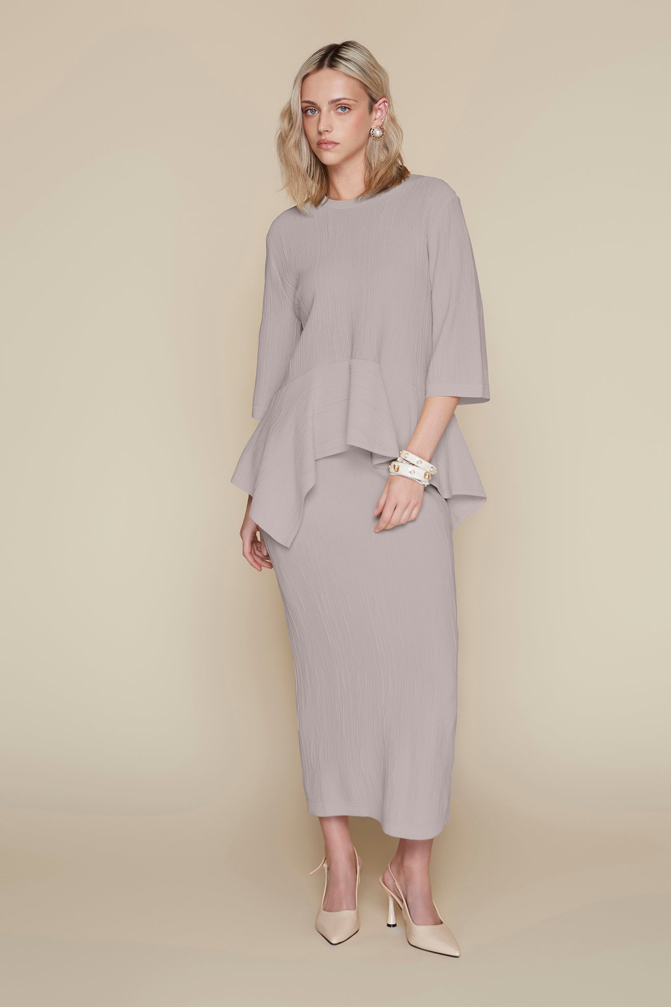 Cannes Maxi Skirt in Bone