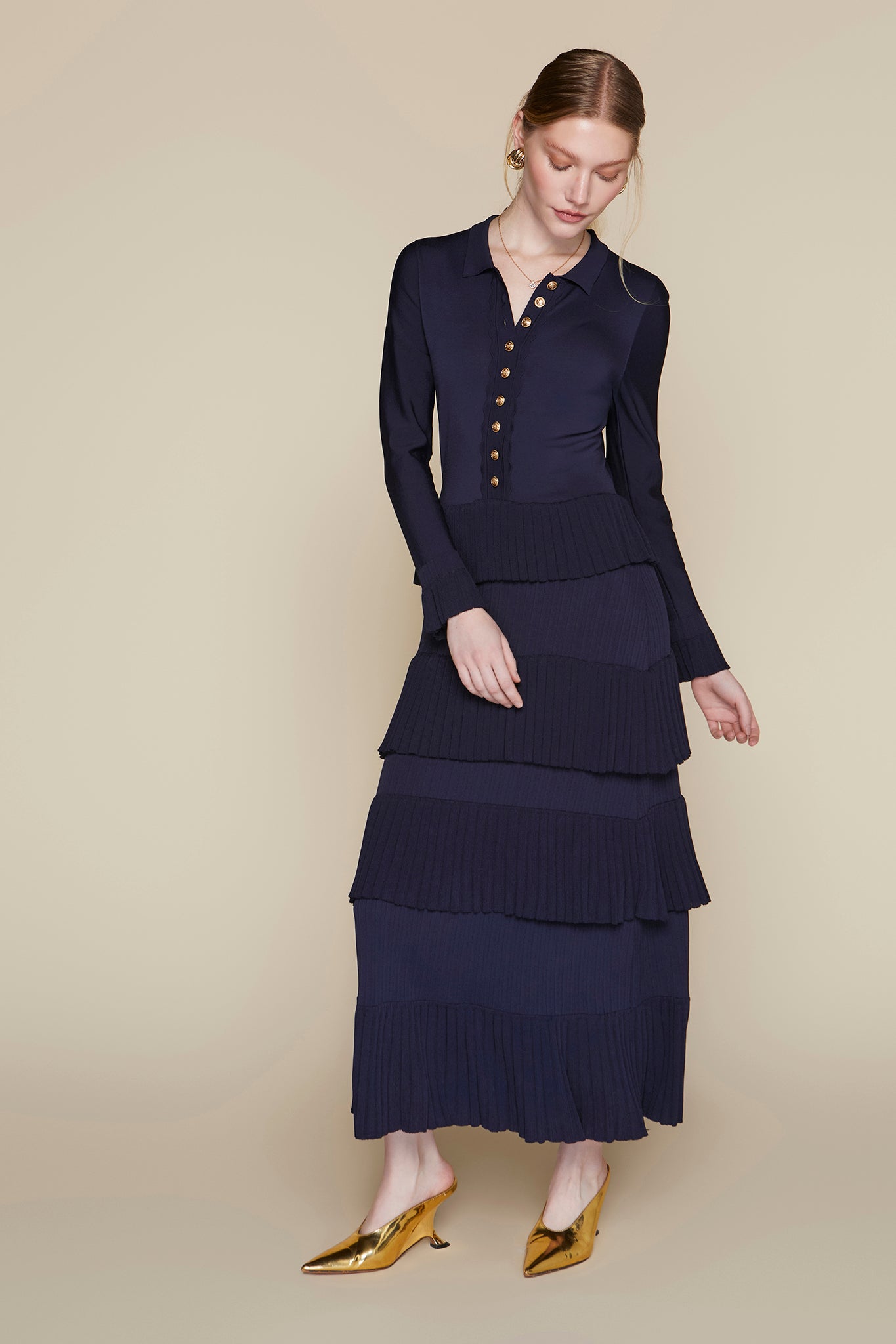 Lena Dress in Deep Indigo Navy