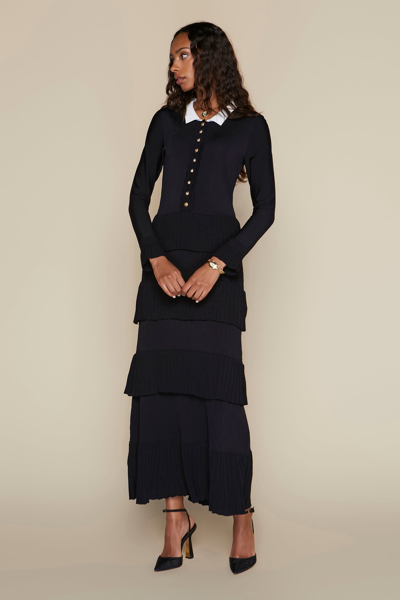 Lena Dress in Black / White