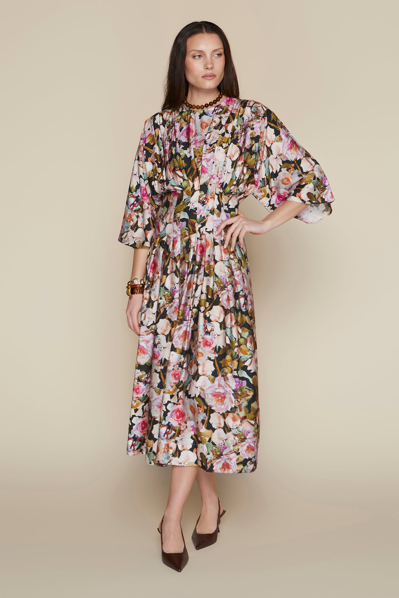Havana Dress in Watercolor Rose XL