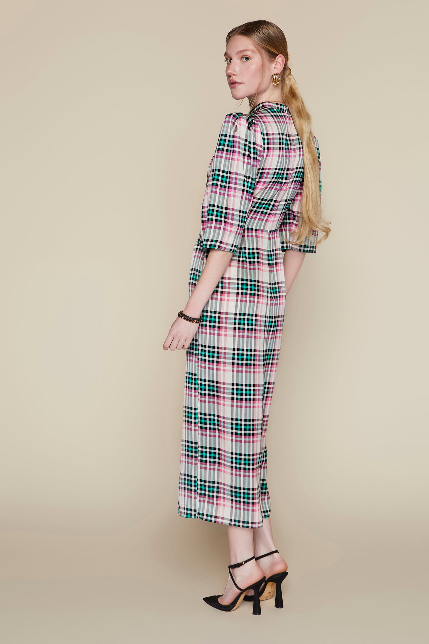 Boyne Dress in Spring Plaid