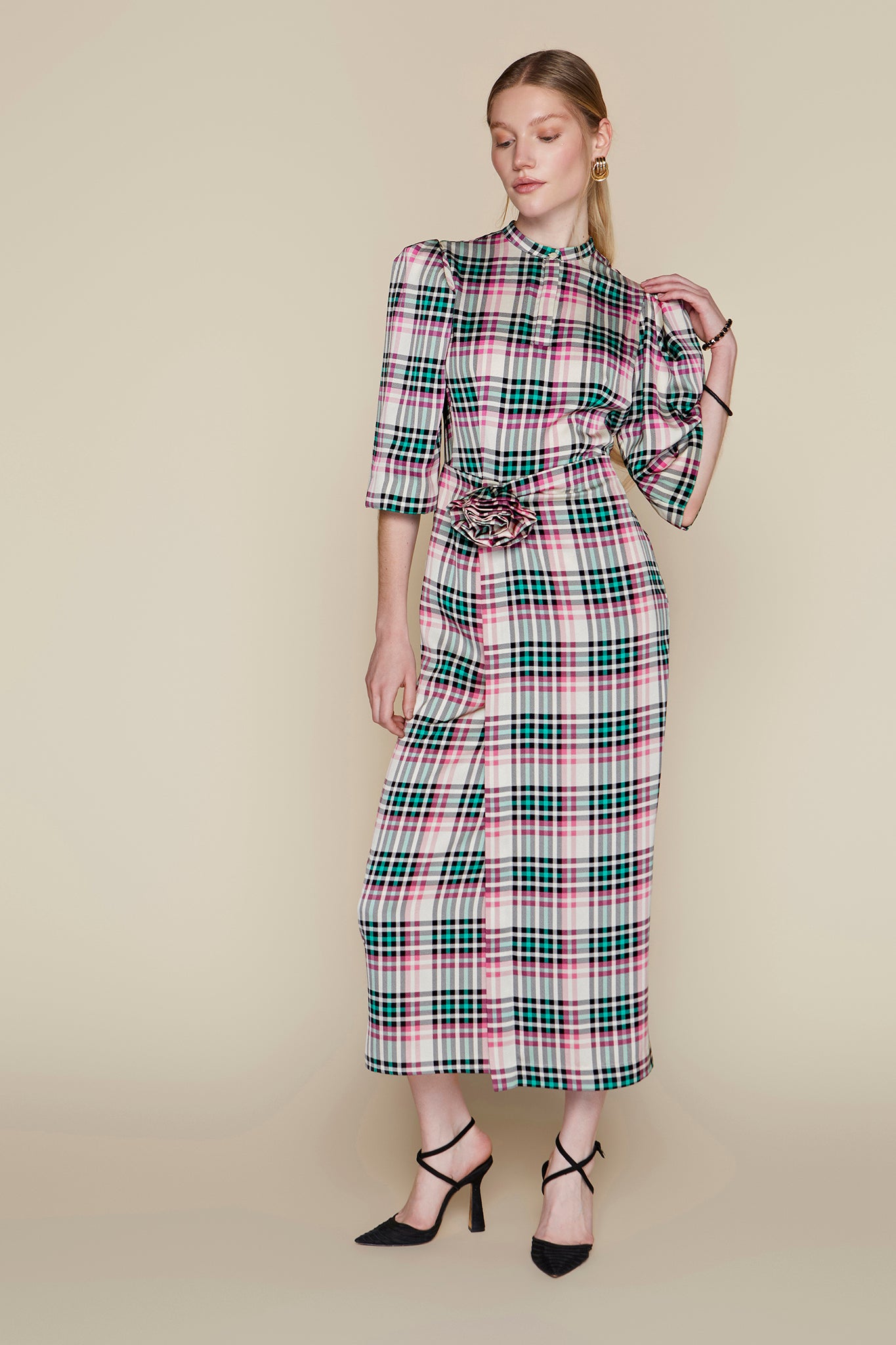 Boyne Dress in Spring Plaid