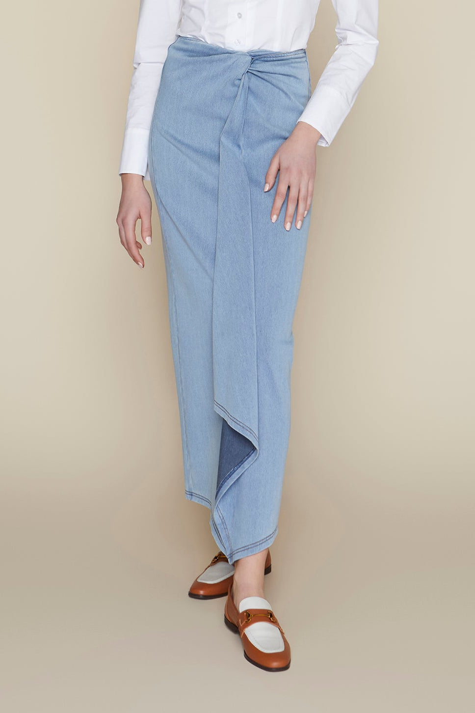 Vendôme Skirt in Stone Wash Denim