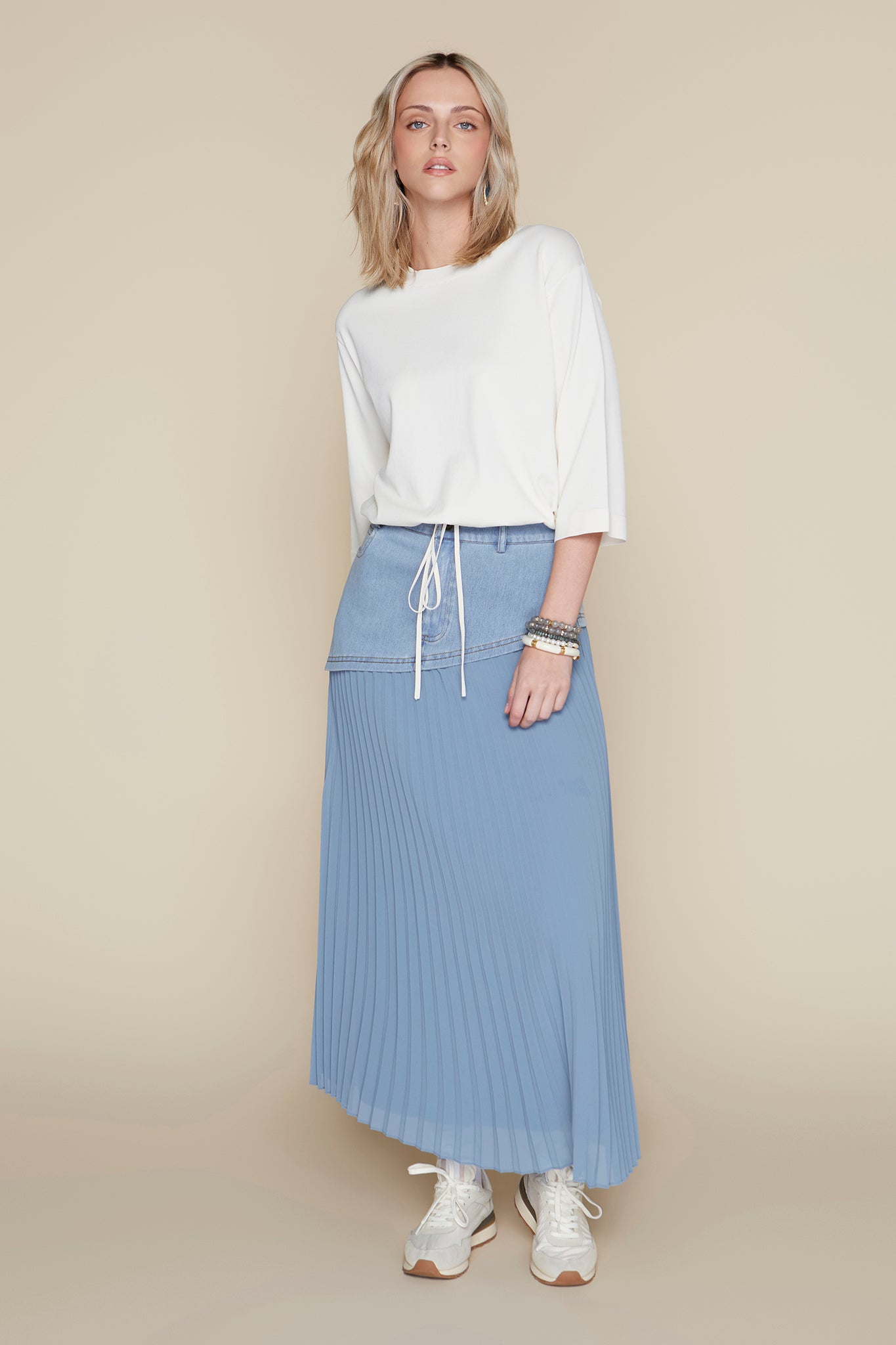 Mersey Skirt in Stone Wash Denim