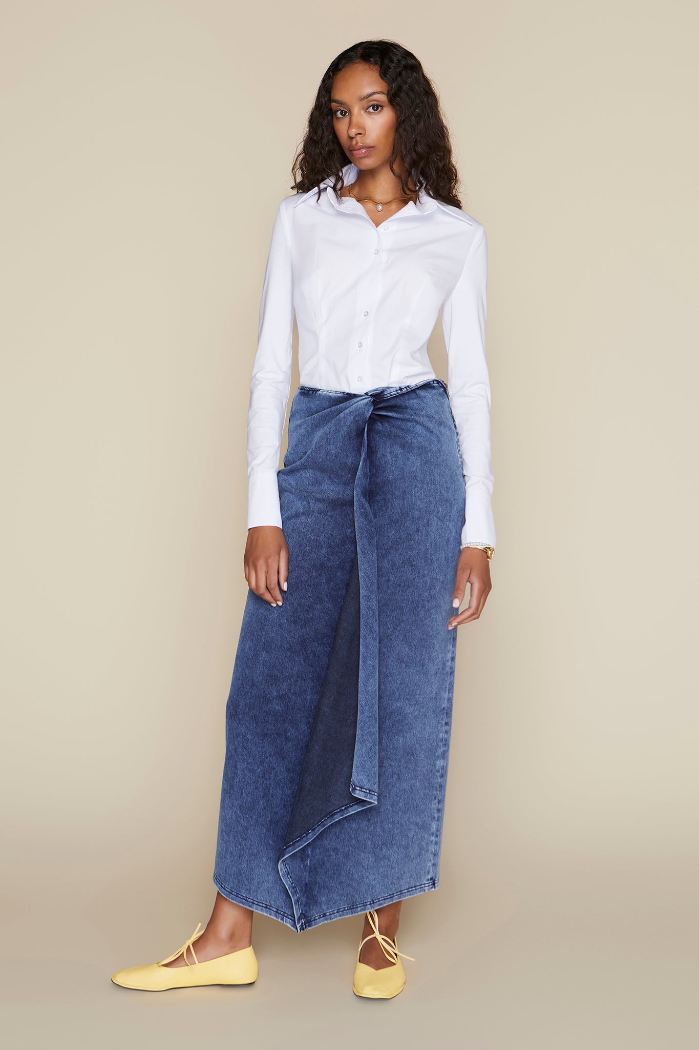 Vendôme Skirt in Dark Wash Denim