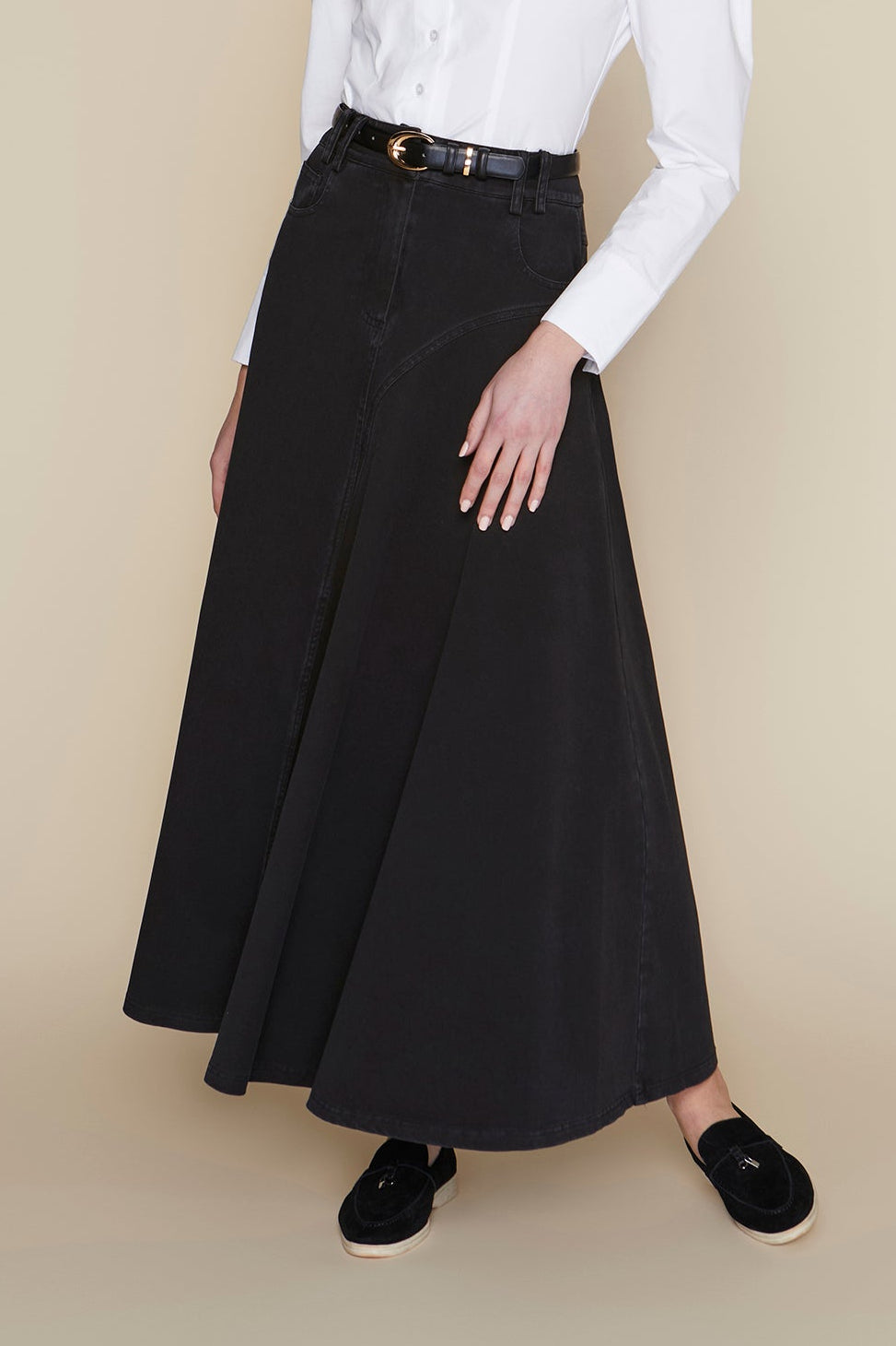 Alila Skirt in Black Denim
