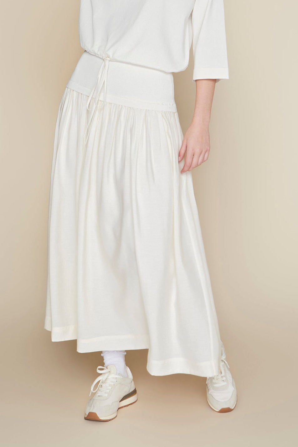 Maxi Volta Skirt in Coconut