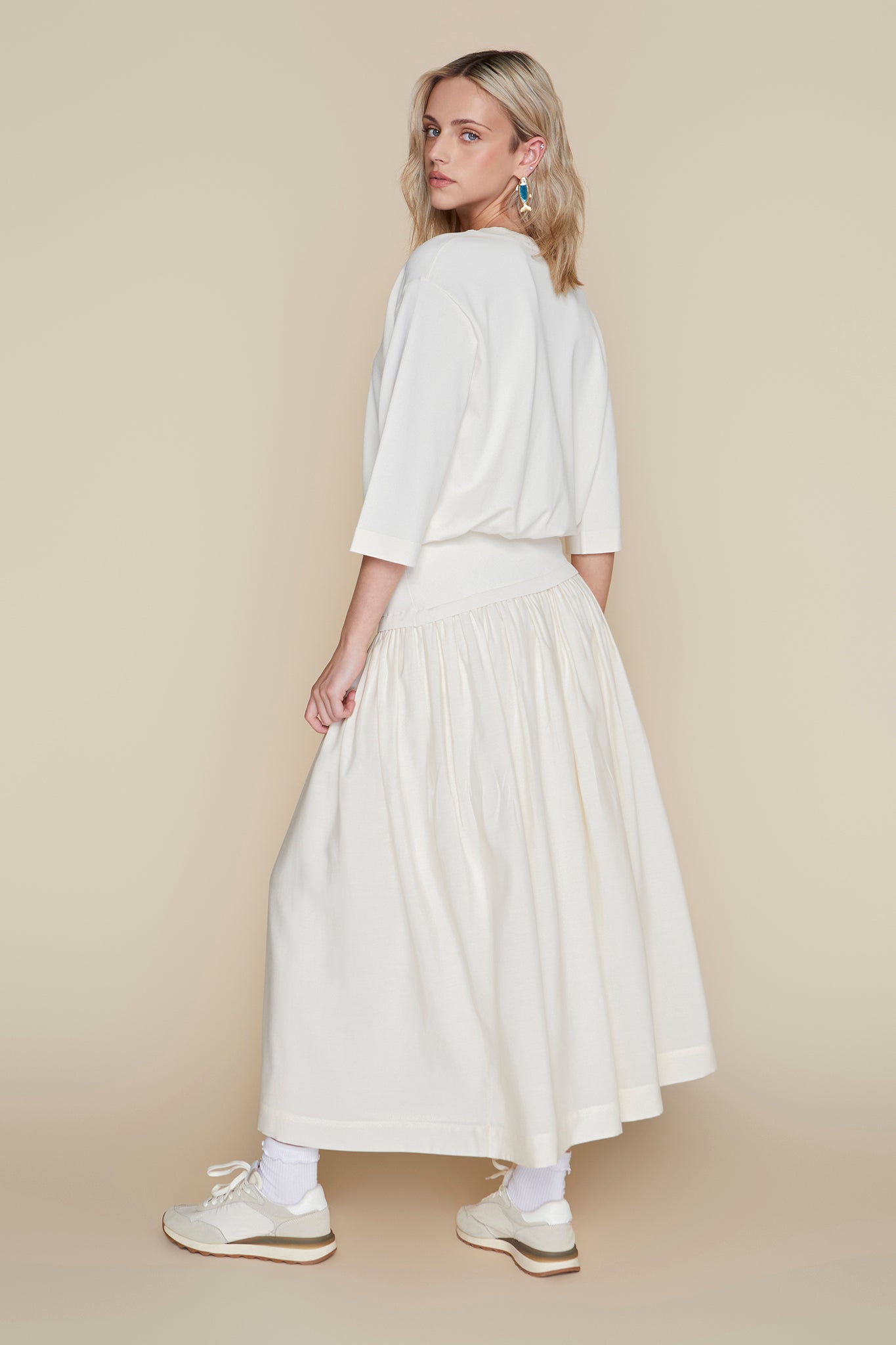 Maxi Volta Skirt in Coconut
