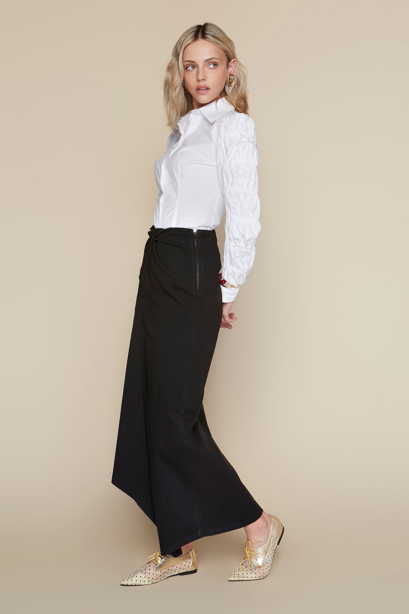 Vendôme Skirt in Black Denim