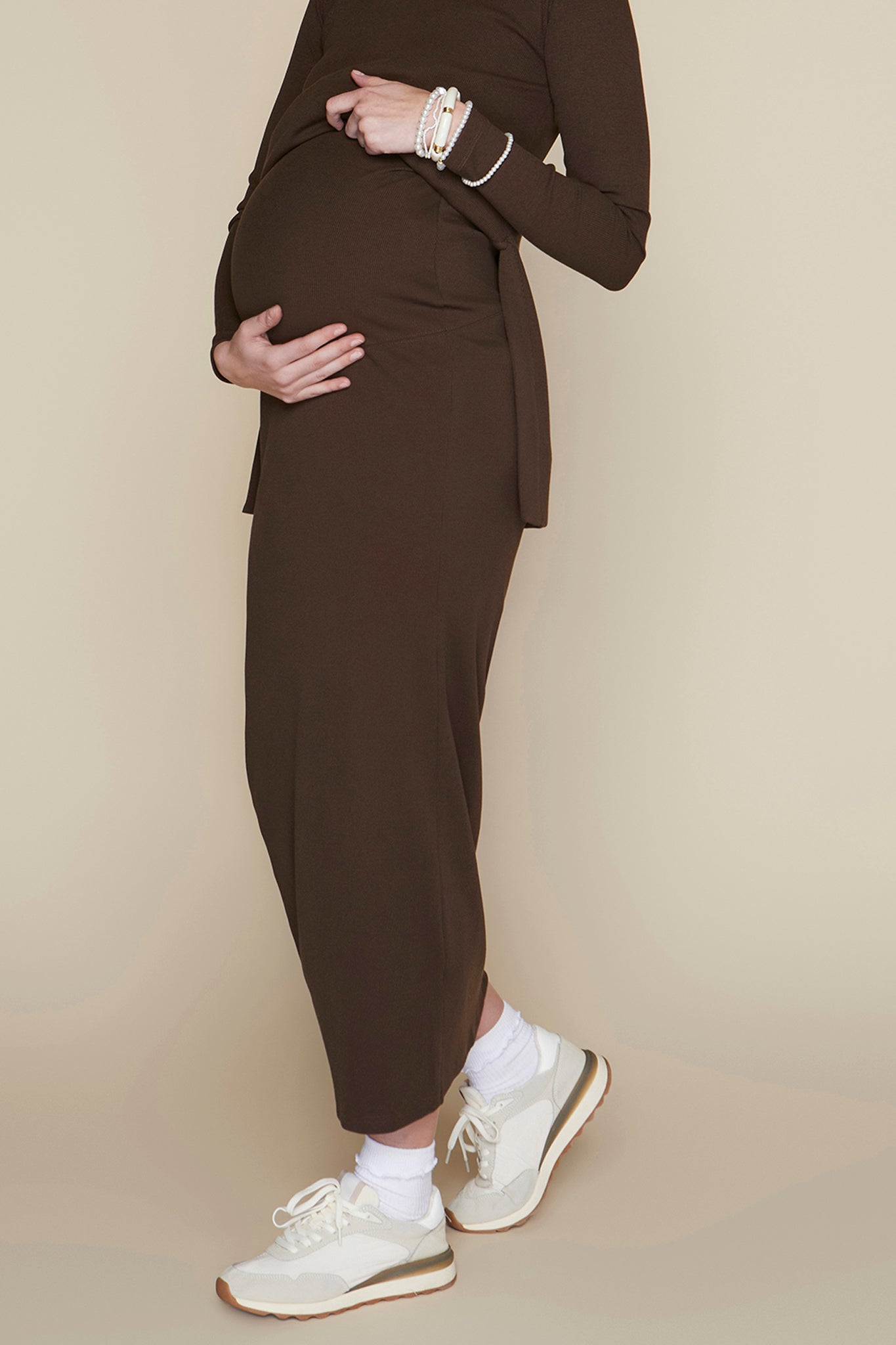 Sapphire Maternity Skirt in Rustic Brown