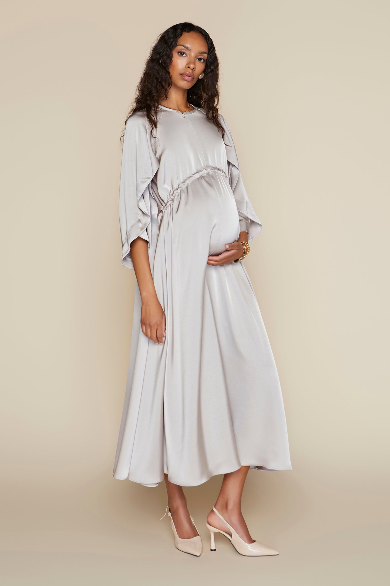 Hudson Maternity Dress in Sand