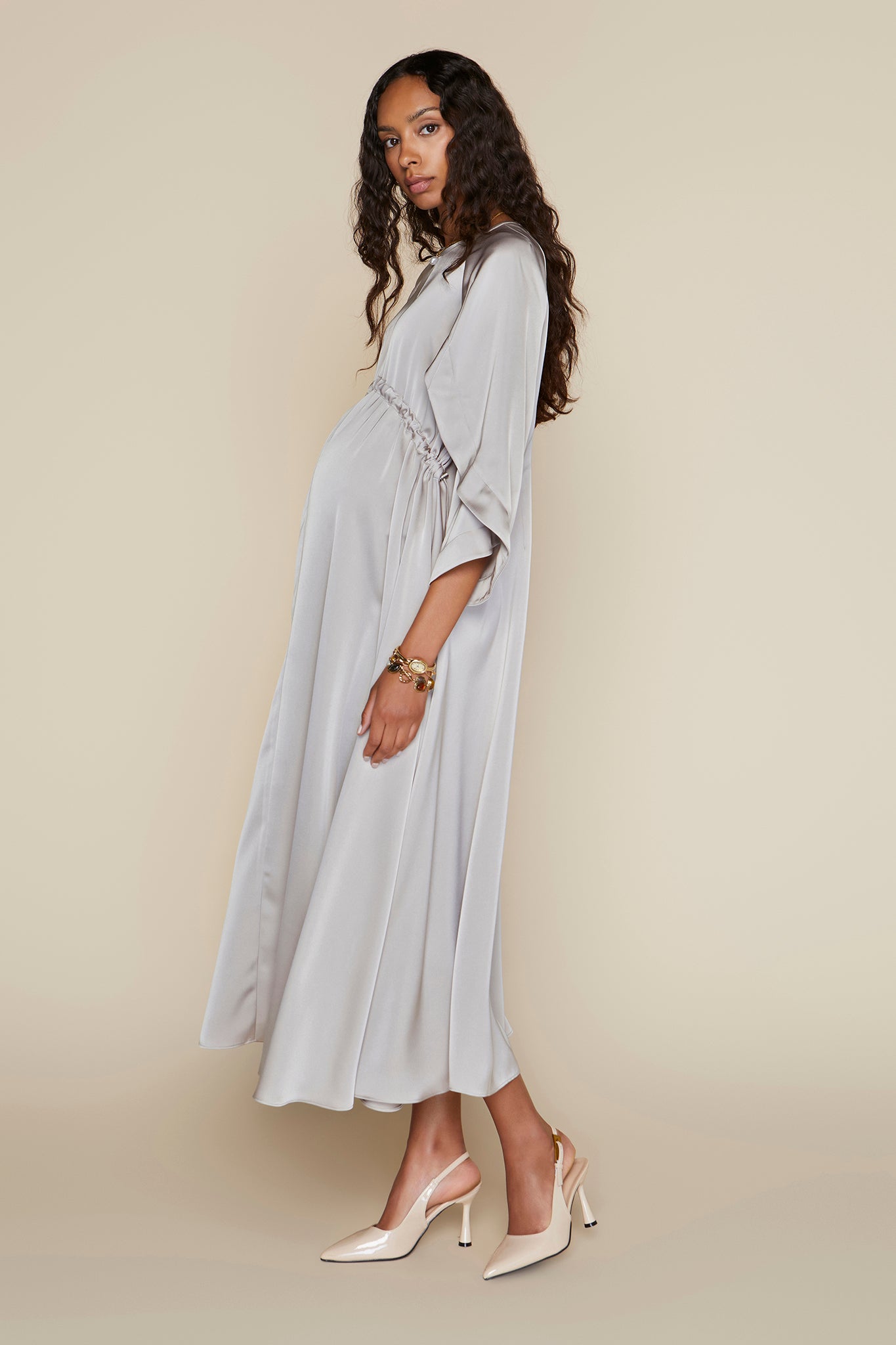 Hudson Maternity Dress in Sand