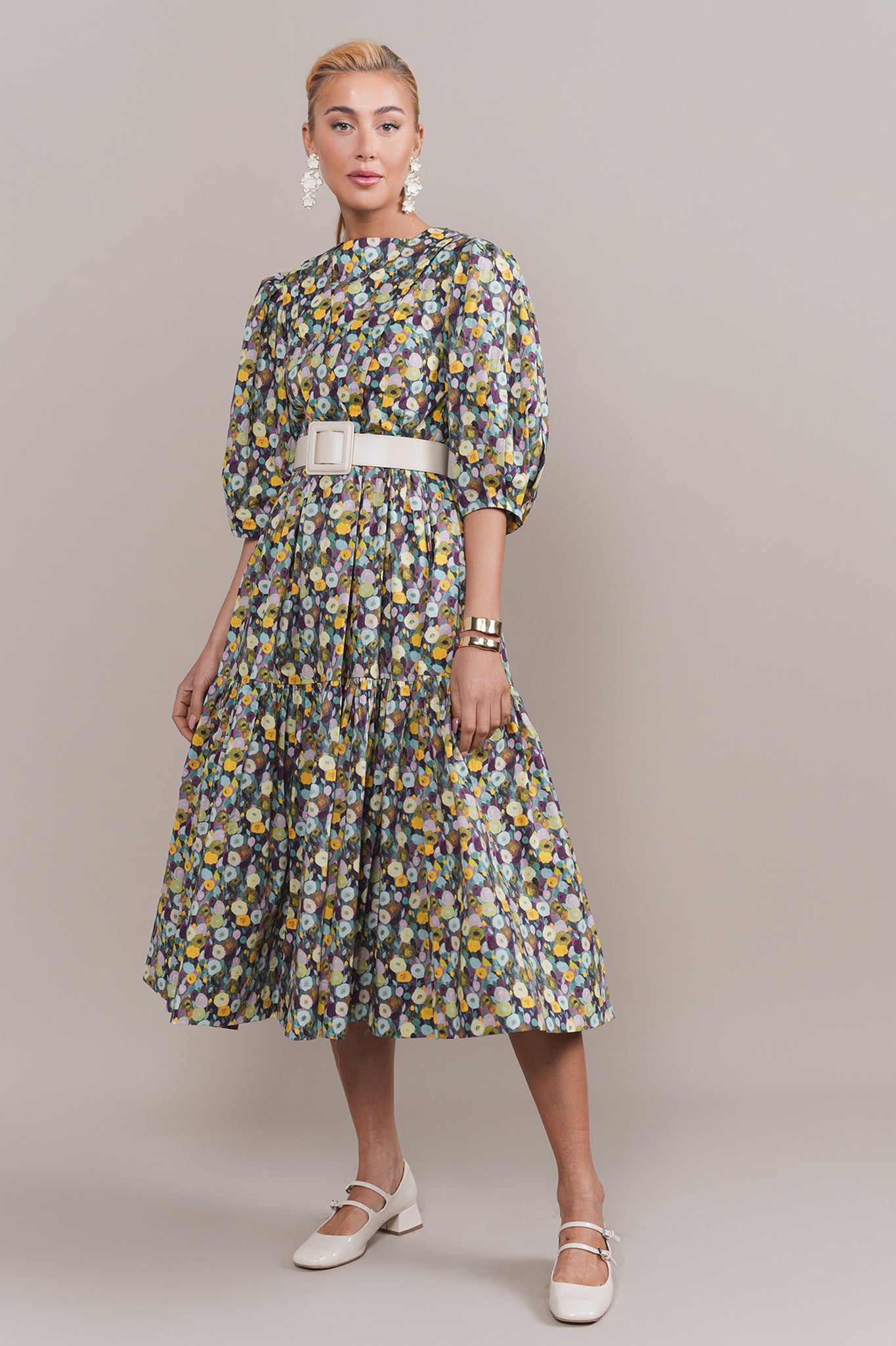 Ellie Convertible Dress in Yellow Mix Floral