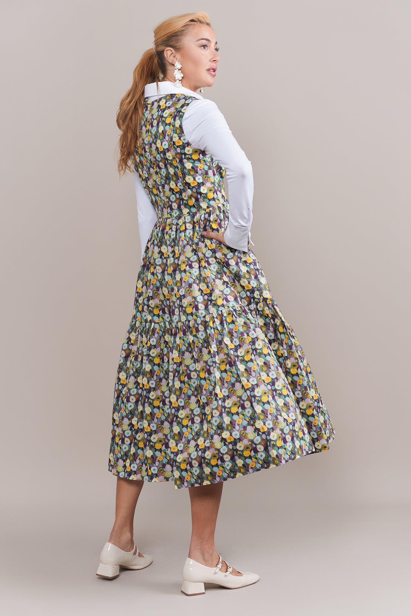 Ellie Convertible Dress in Yellow Mix Floral