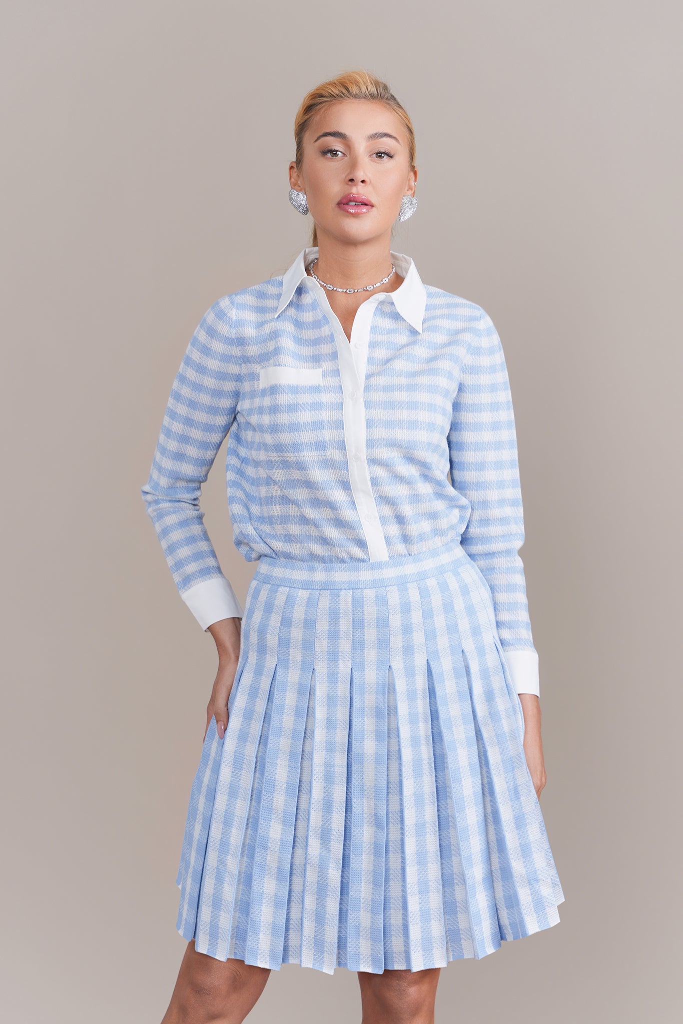 Riviera Skirt in Blue/White