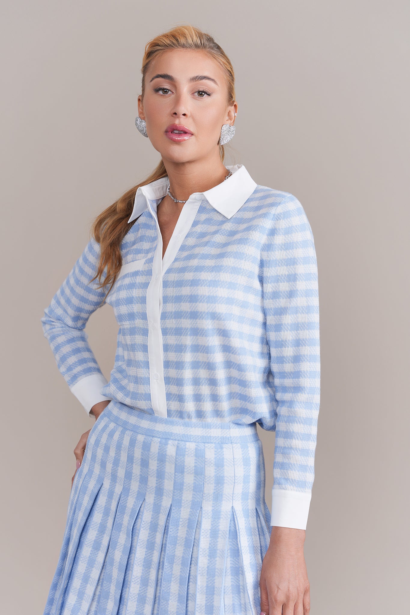 Riviera Blouse in Blue/White