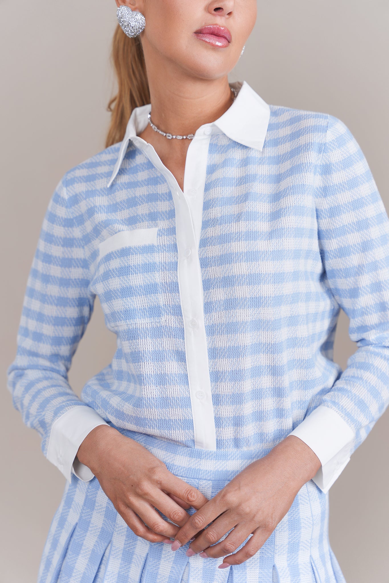 Riviera Blouse in Blue/White