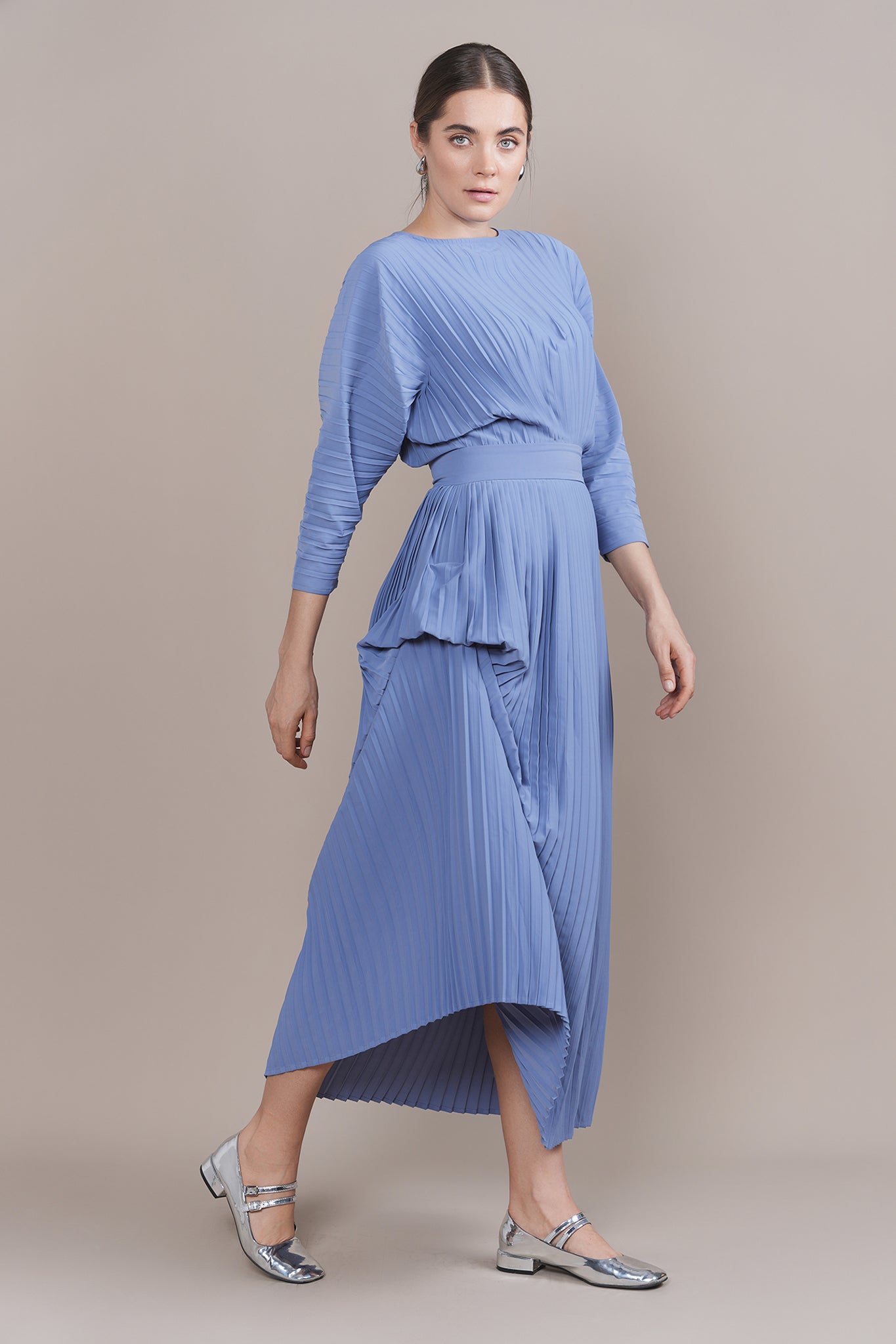 Zarah Dress in Steel Blue