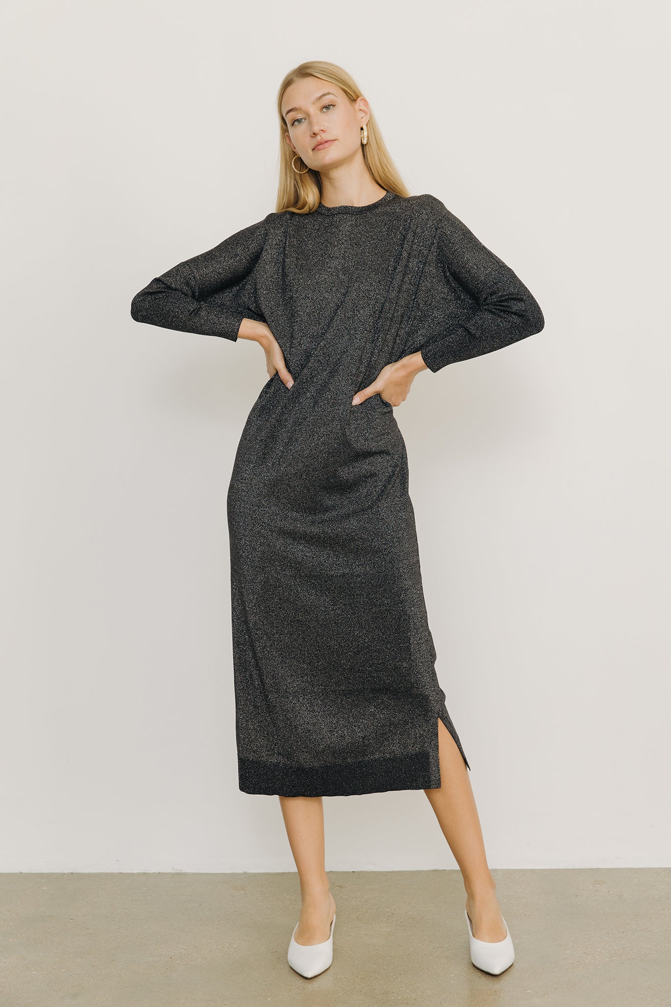 Perilla Dress in Metallic Black