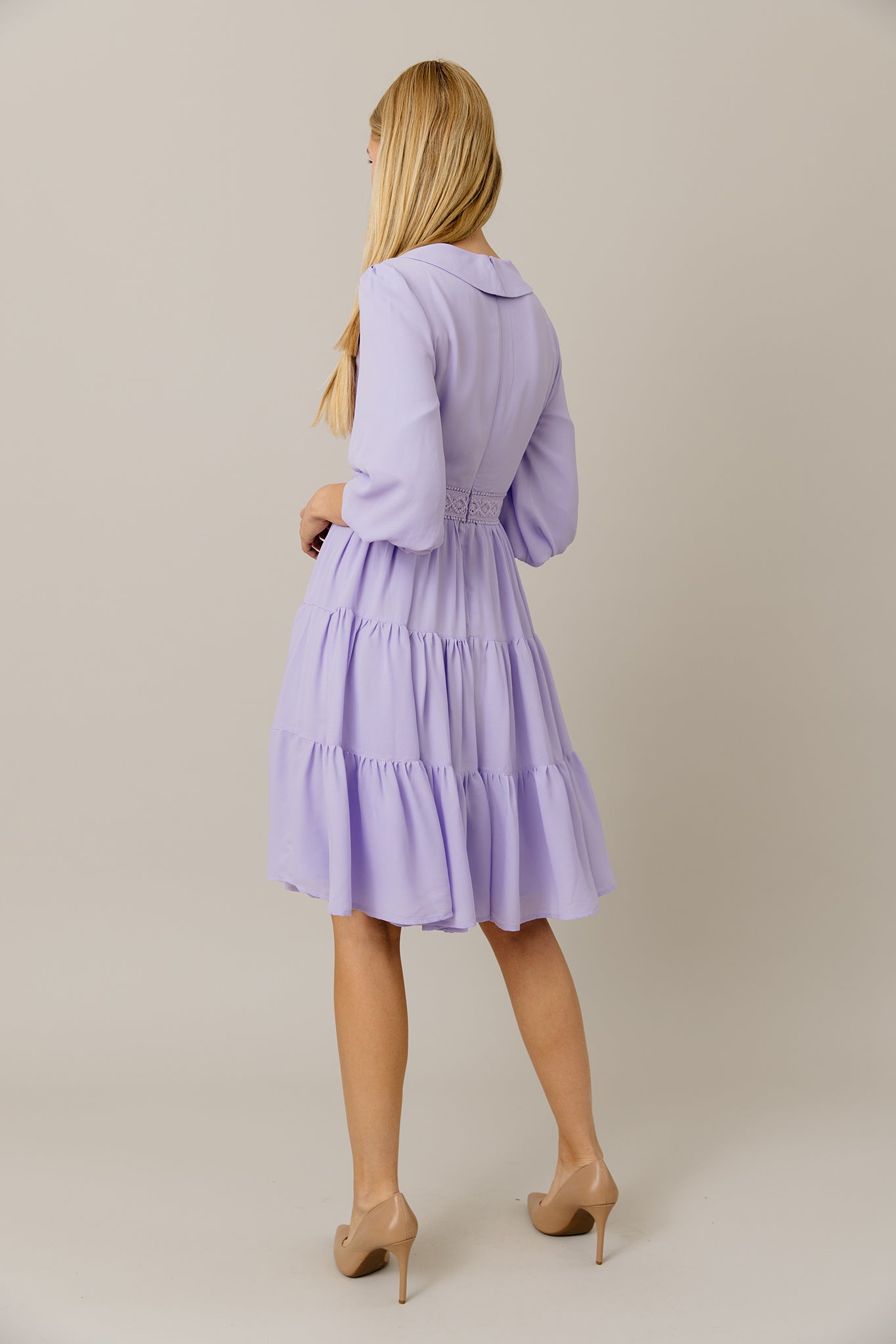 Tiered Chiffon Dress in Lilac